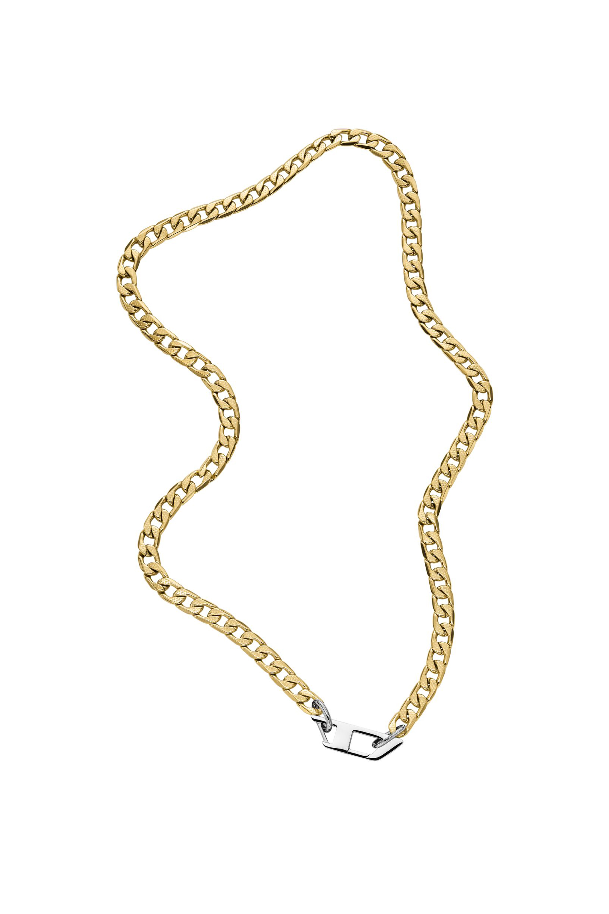Diesel - DX1438, Unisex's D Logo Two-Tone Chain Necklace in Gold - 2