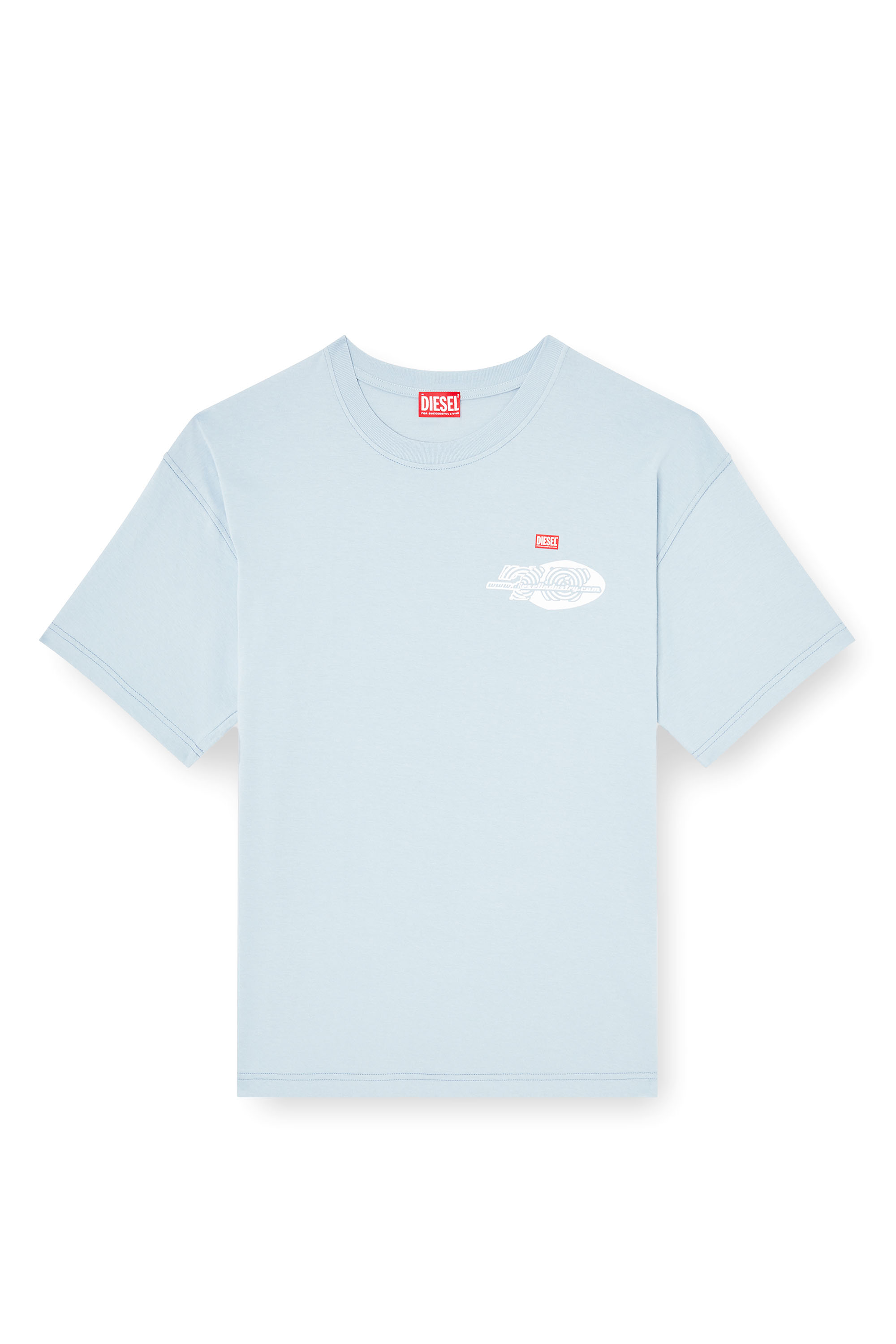 Diesel - T-BOXT-T23, Male's Cotton T-shirt with graphic print in Light Blue - 3