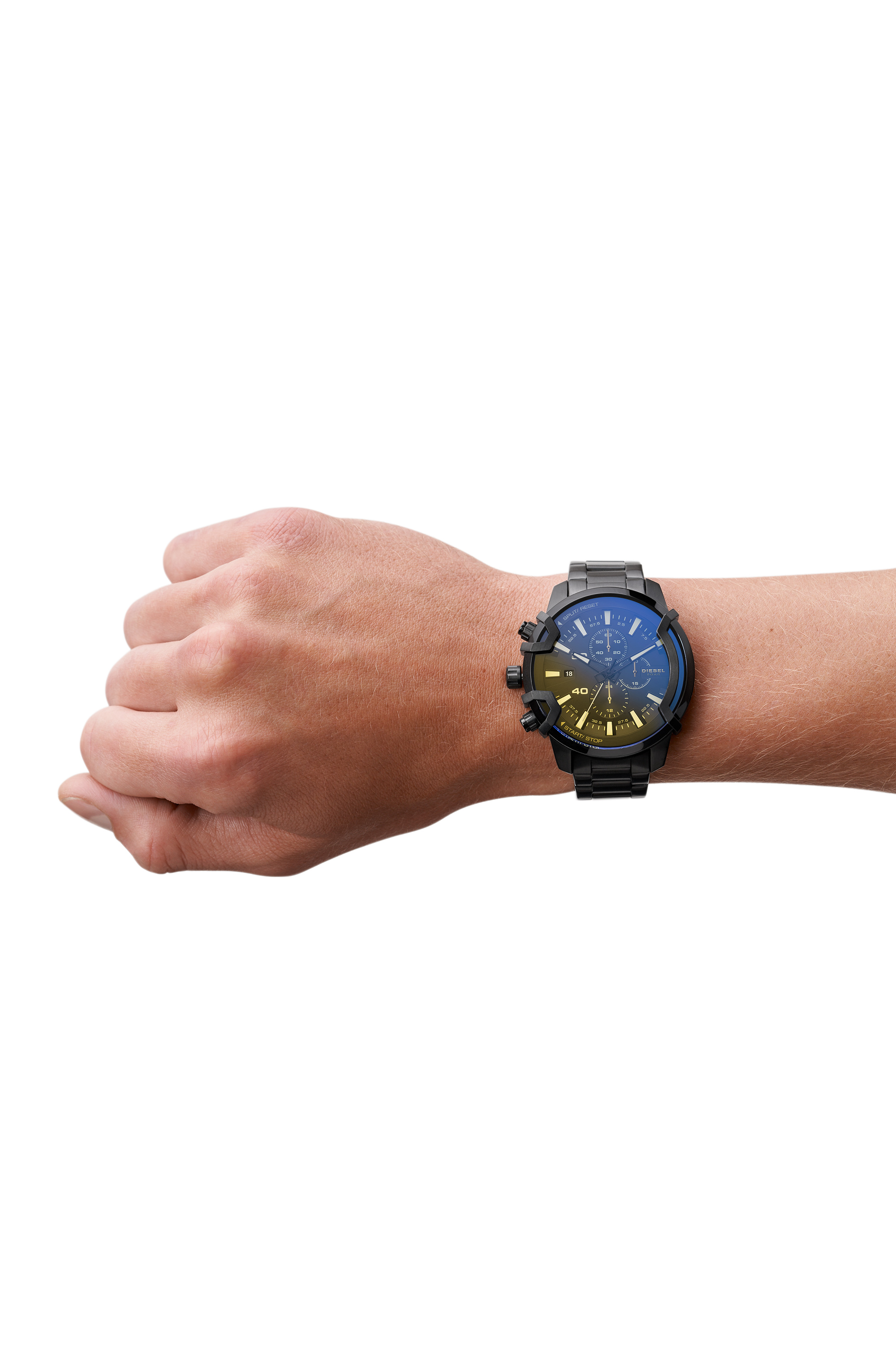 DZ4529 Man: Griffed Chronograph Black Stainless Steel Watch | Diesel