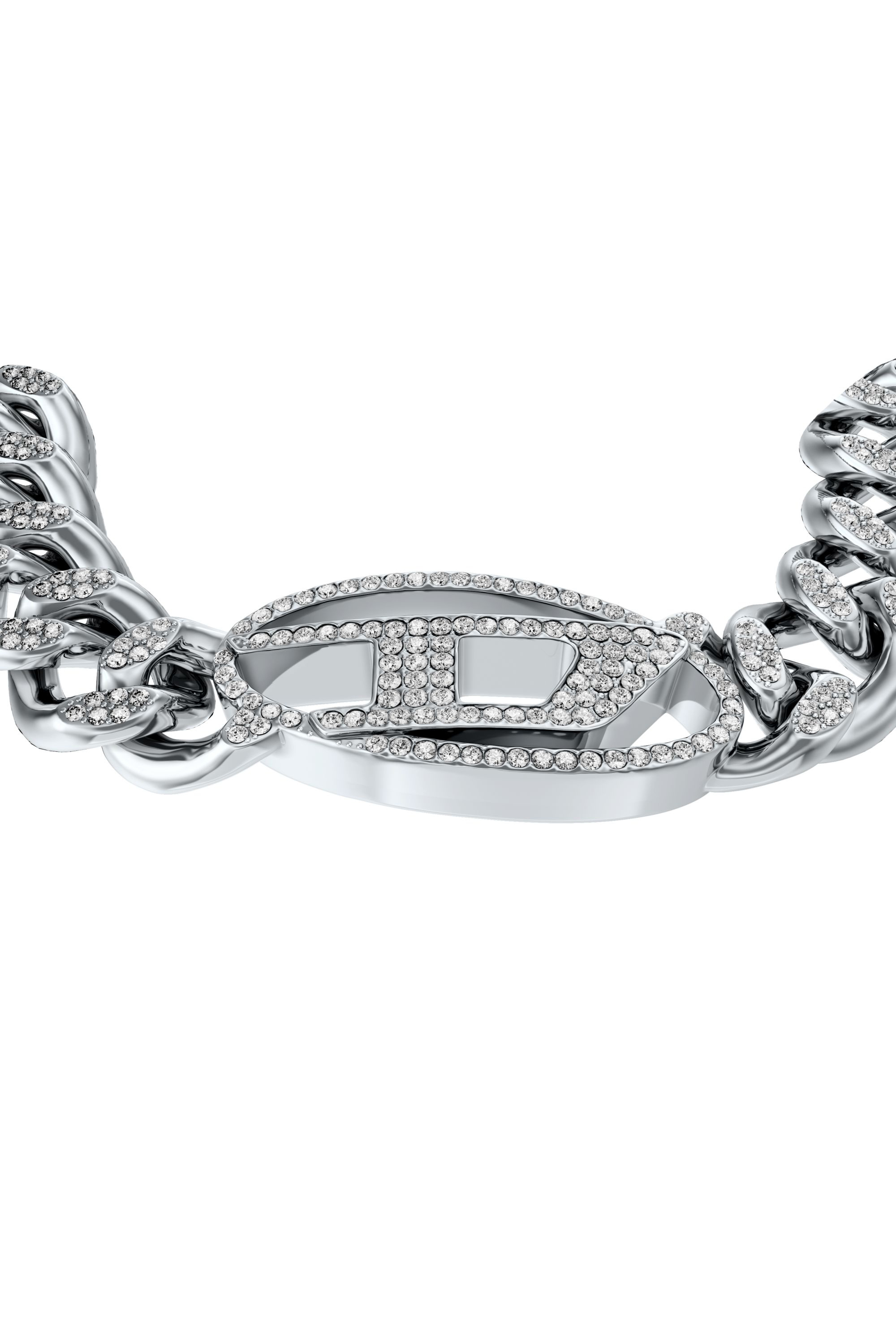 Diesel - DX1707040 JEWELLERY, Pulsera de cadena Oval D glitz de acero inoxidable Unisex in Plateado - 2