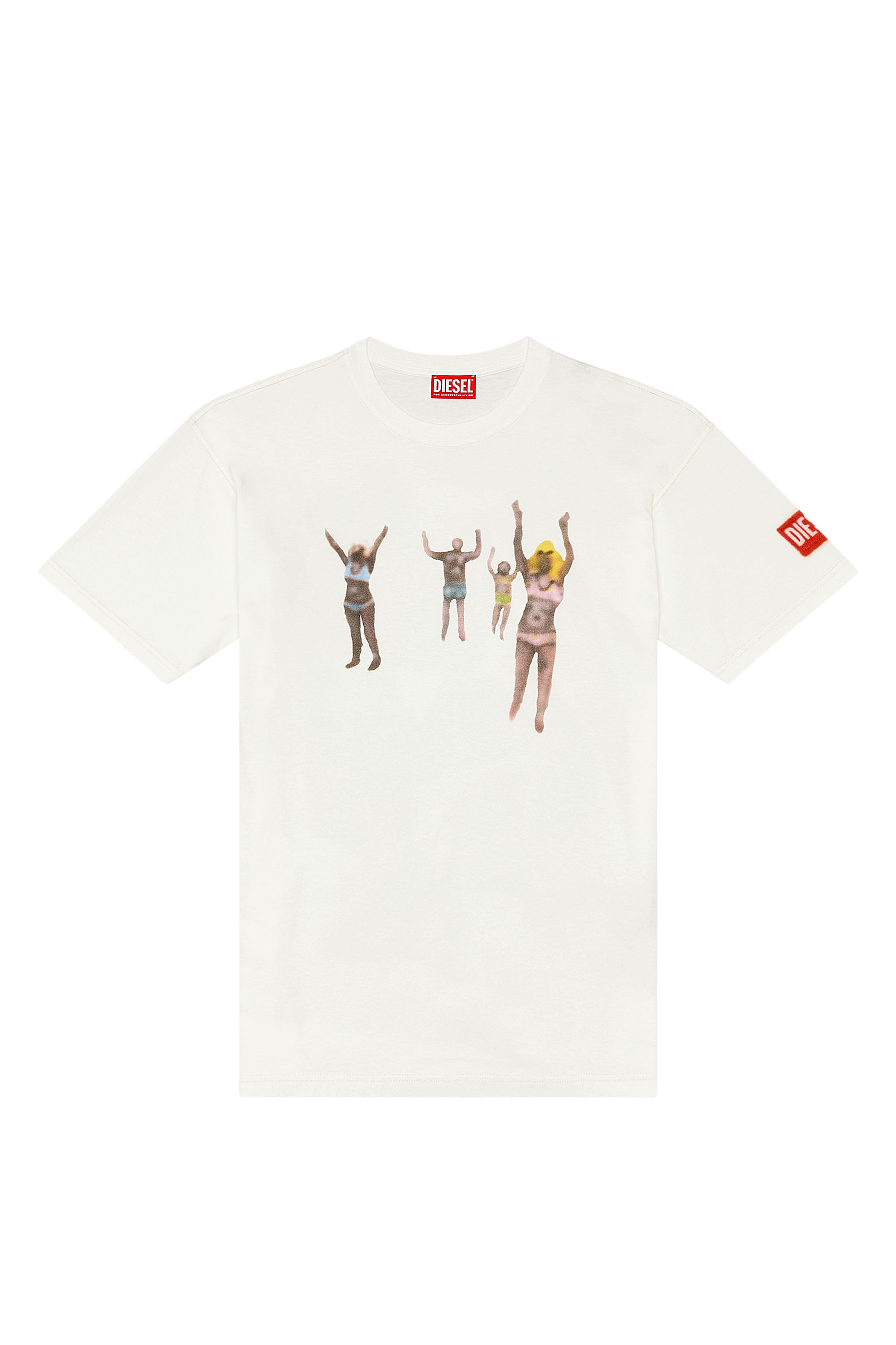 ☆typeservice☆ Airbrush Graphic TShirt Off White Oversized graphic t-shirt with airbrush body prints | White