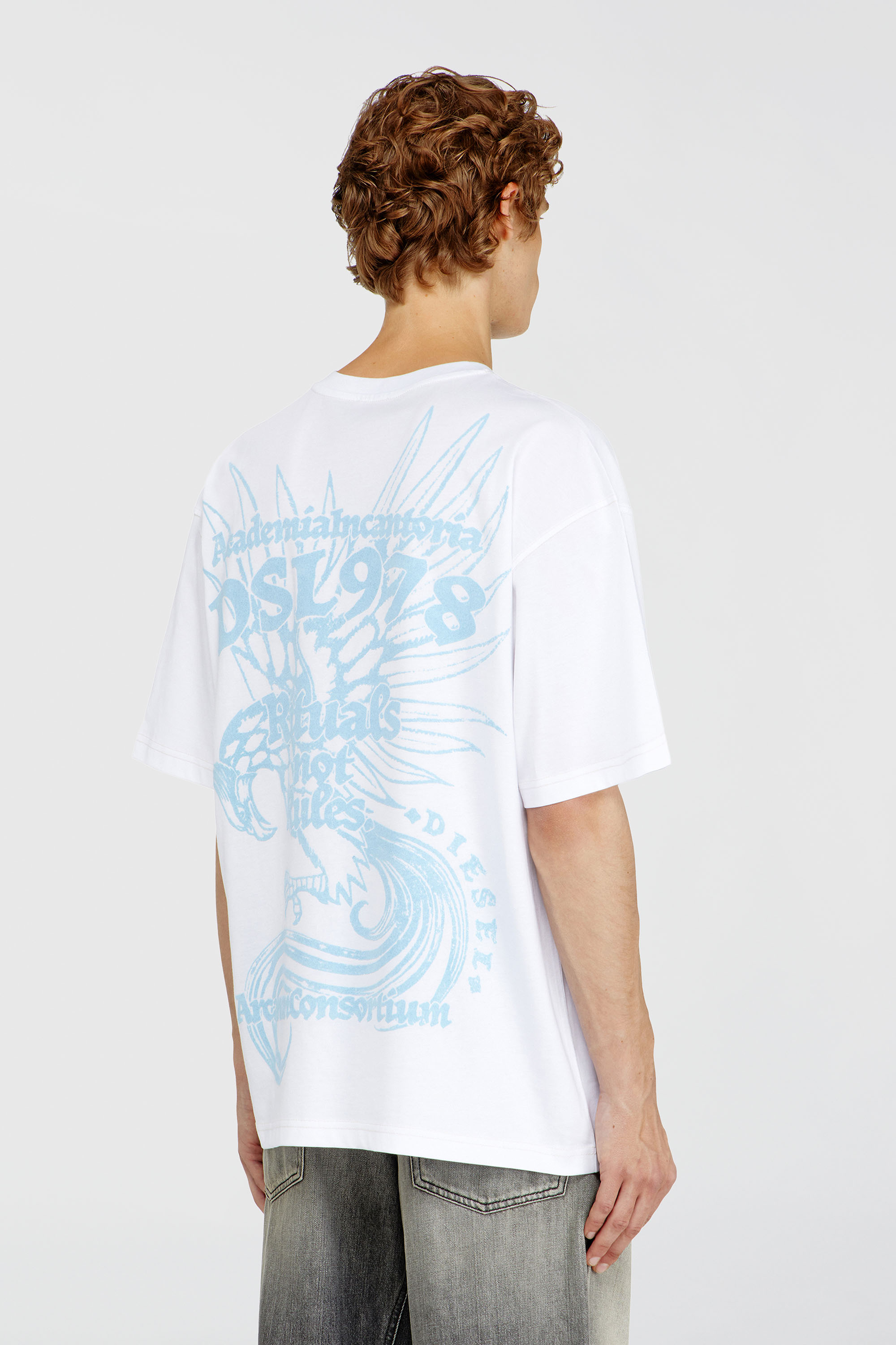Diesel - T-BOXT-AA11, Camiseta de jersey con estampado flocado Hombre in Blanco - 4