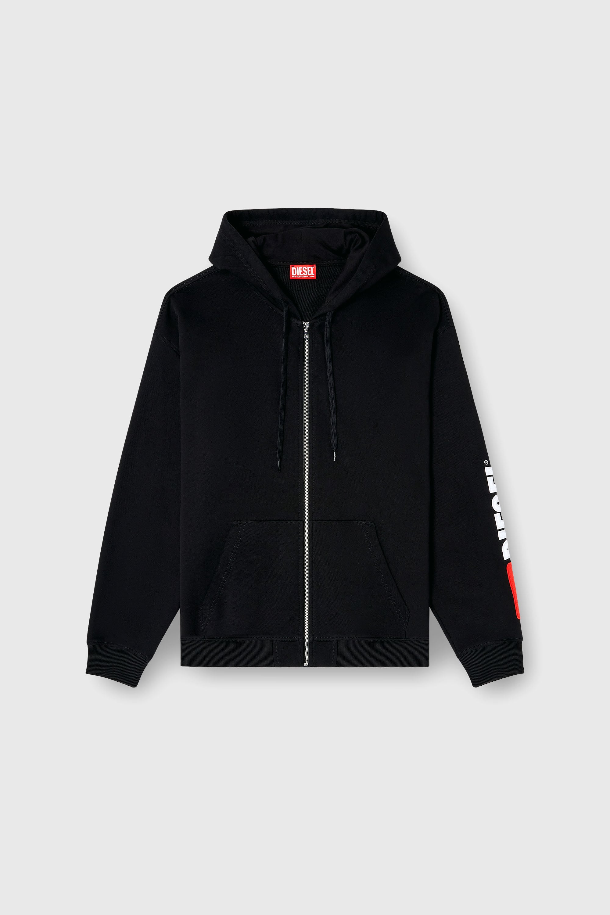 Diesel - S-BOXT-ZIP-HOOD-DIV, Sweat &agrave; capuche avec logo brod&eacute; Homme in Noir - 2