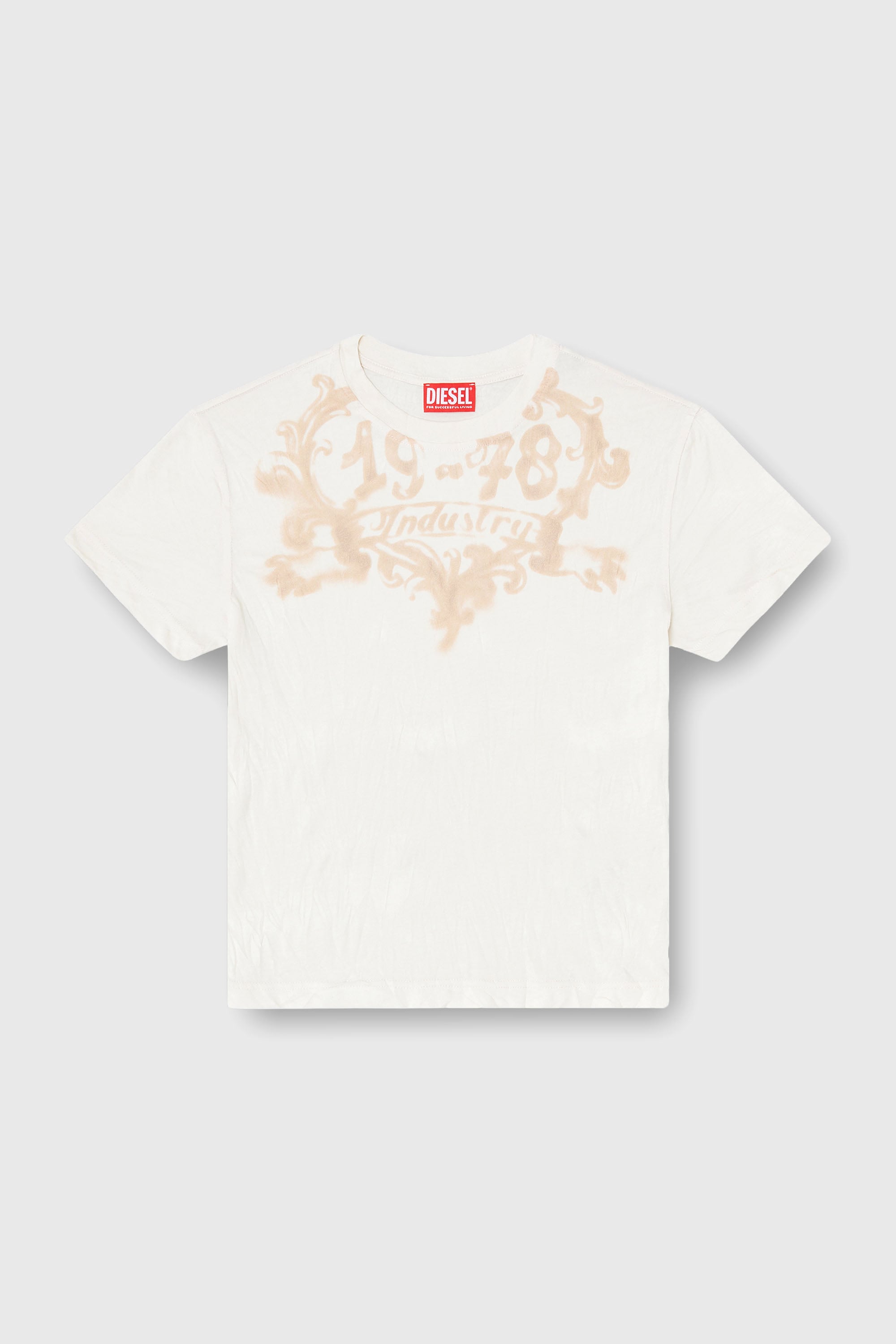 Diesel - T-ILA-AA5, Woman's Cotton T-shirt with graphic print in White/Pink - 2
