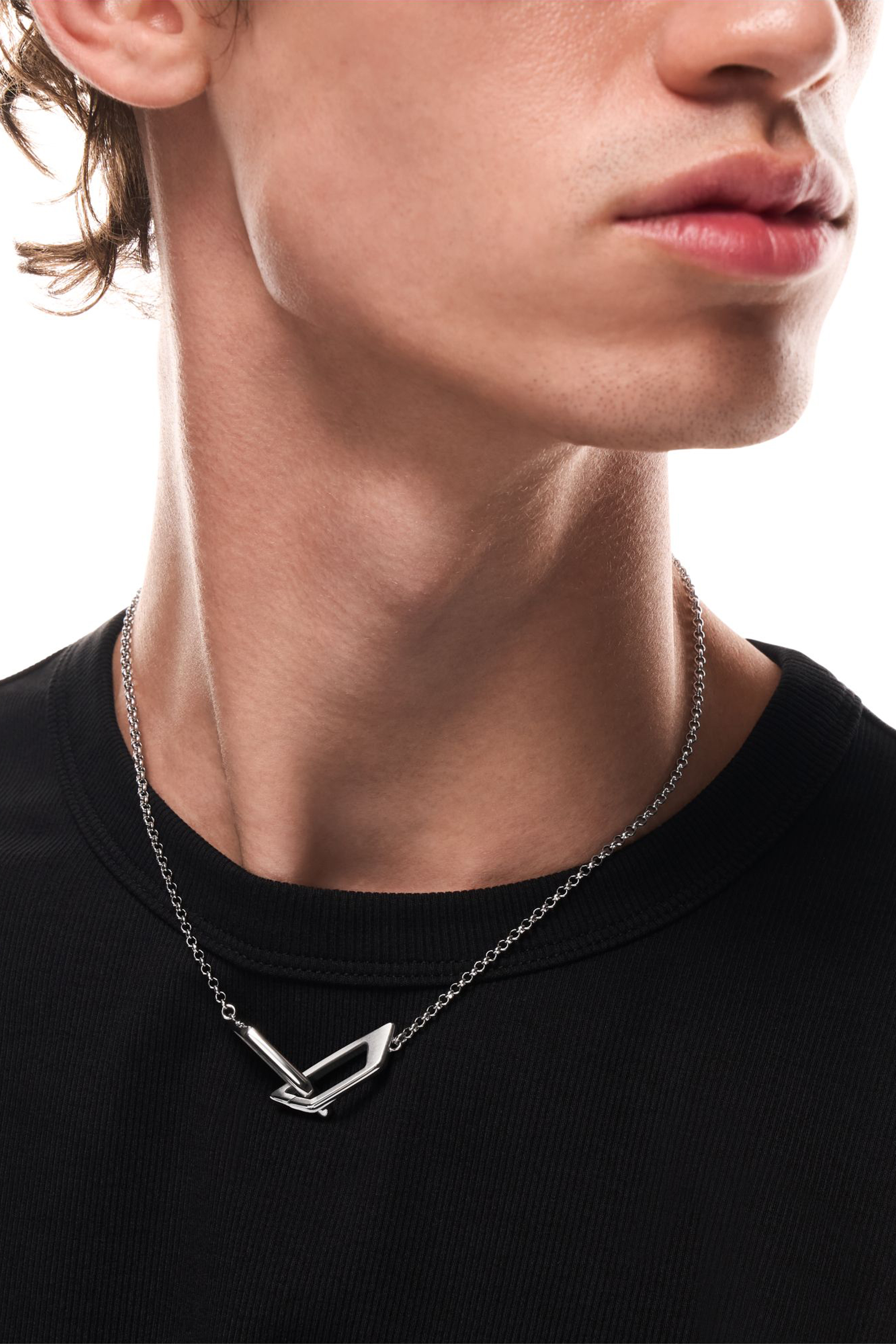 Diesel - DX1727040, Unisex's Stainless Steel Band Necklace in Silver - 5