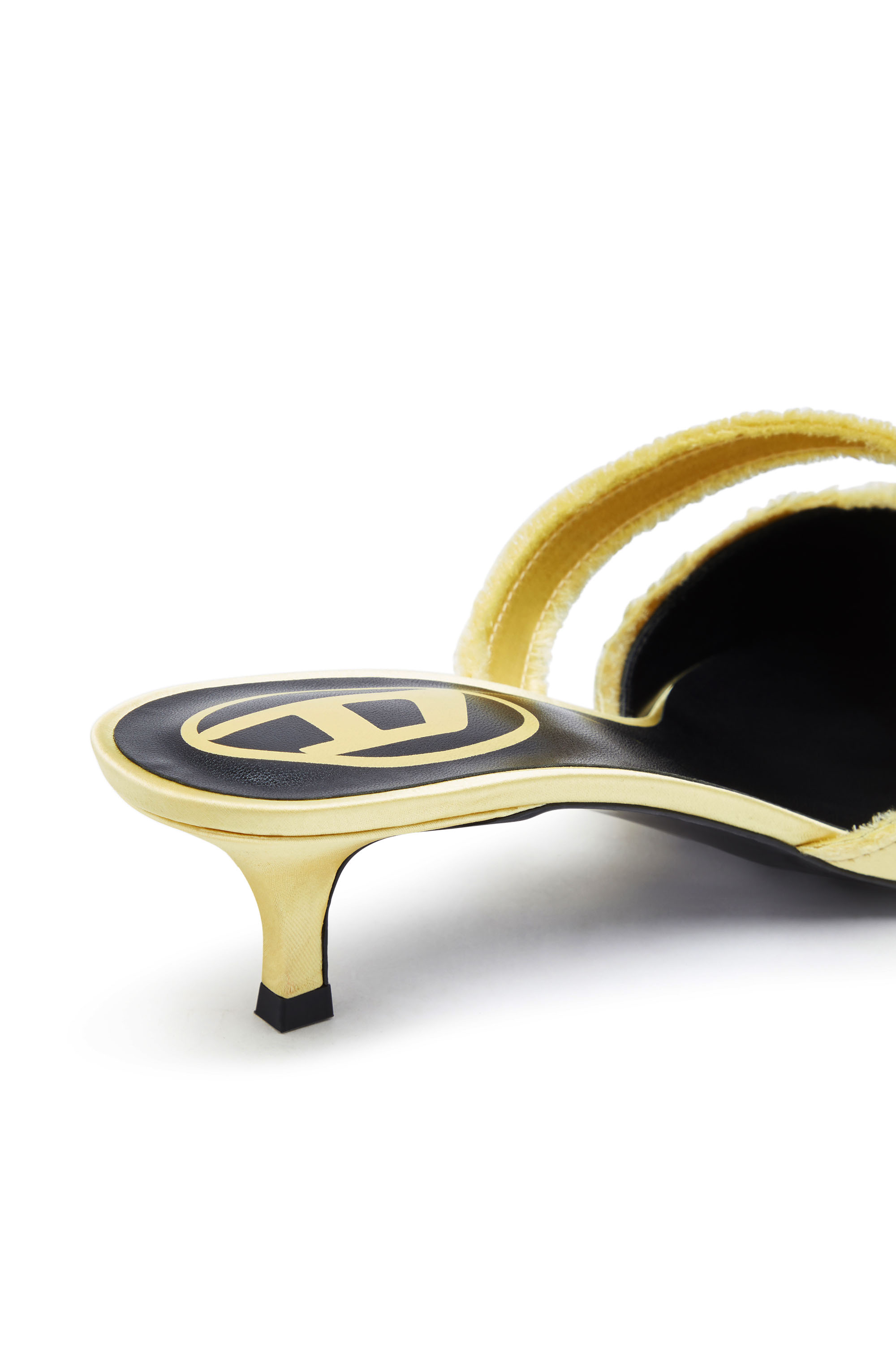 D-KITTIE ML, Yellow Diesel - D-KITTIE ML, Woman's D-Kittie ML - Satin mules with criss-cross toe in Yellow - 5