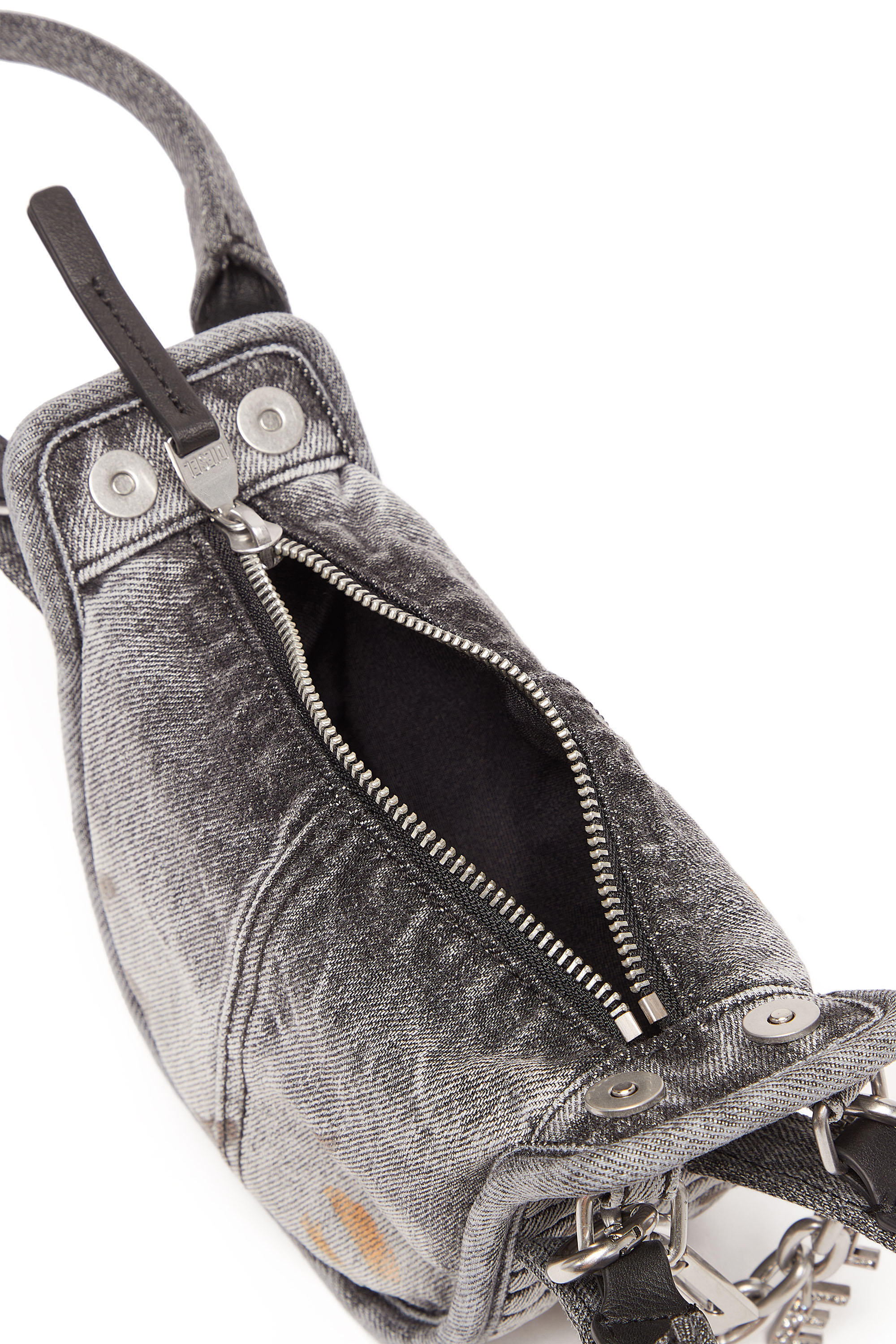 Women's D-Vina-XXS - Slouchy micro bag in solarised denim | Black