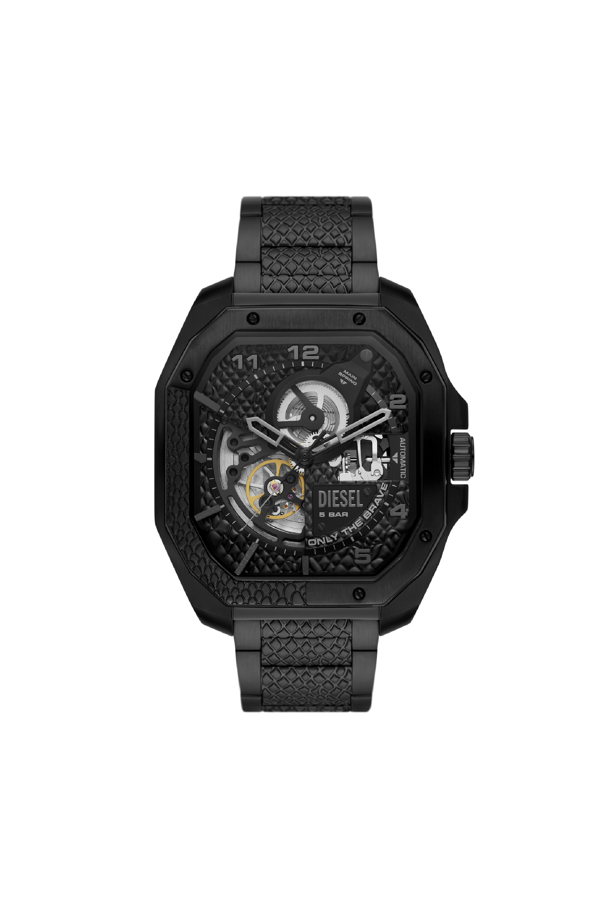 Diesel - DZ7472, Man's Flayed stainless steel watch in Black - 1