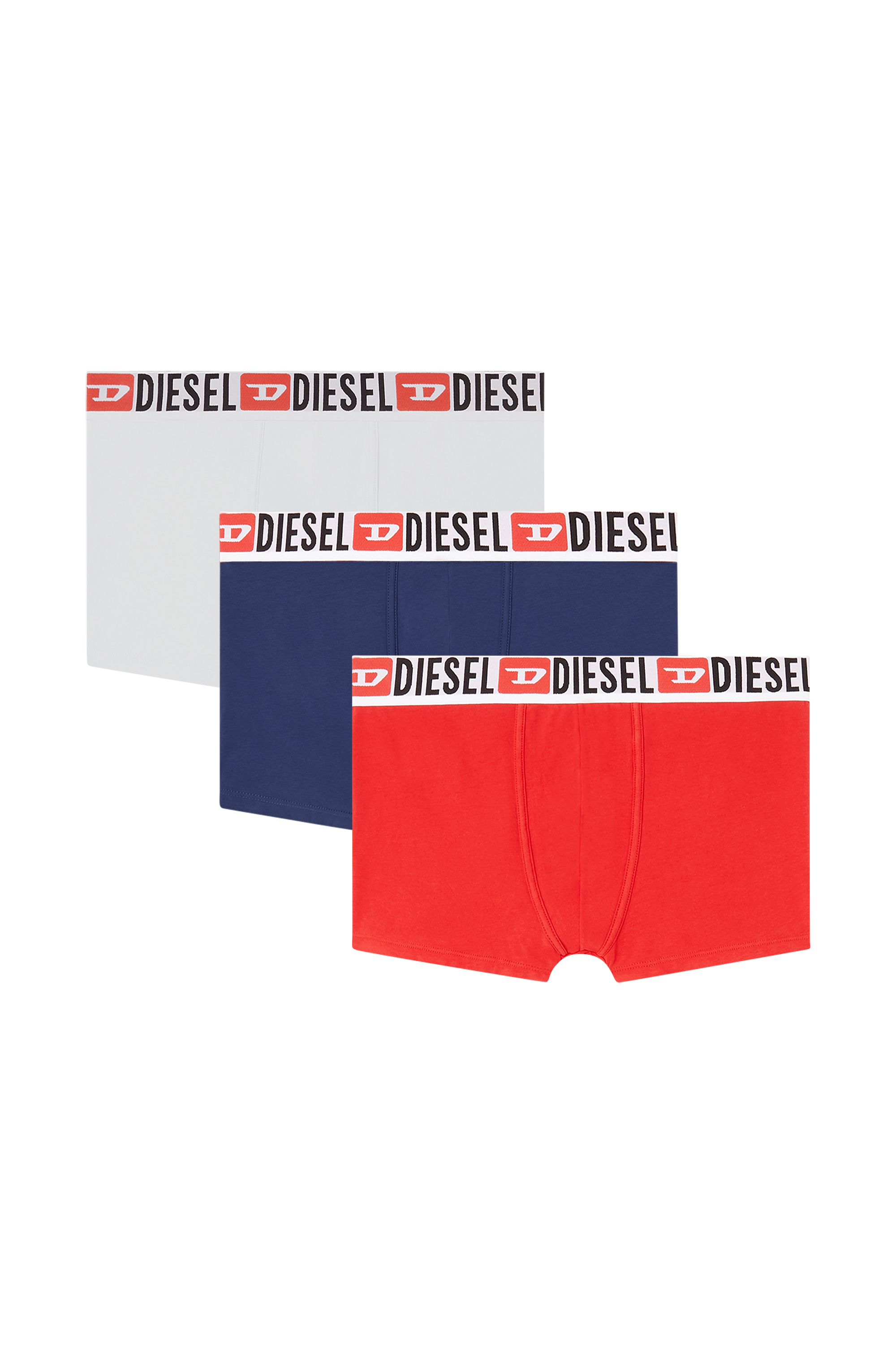 Diesel - UMBX-DAMIENTHREEPACK, Set de tres calzoncillos b&oacute;xer con logotipo en la cintura Hombre in Azul marino - 1