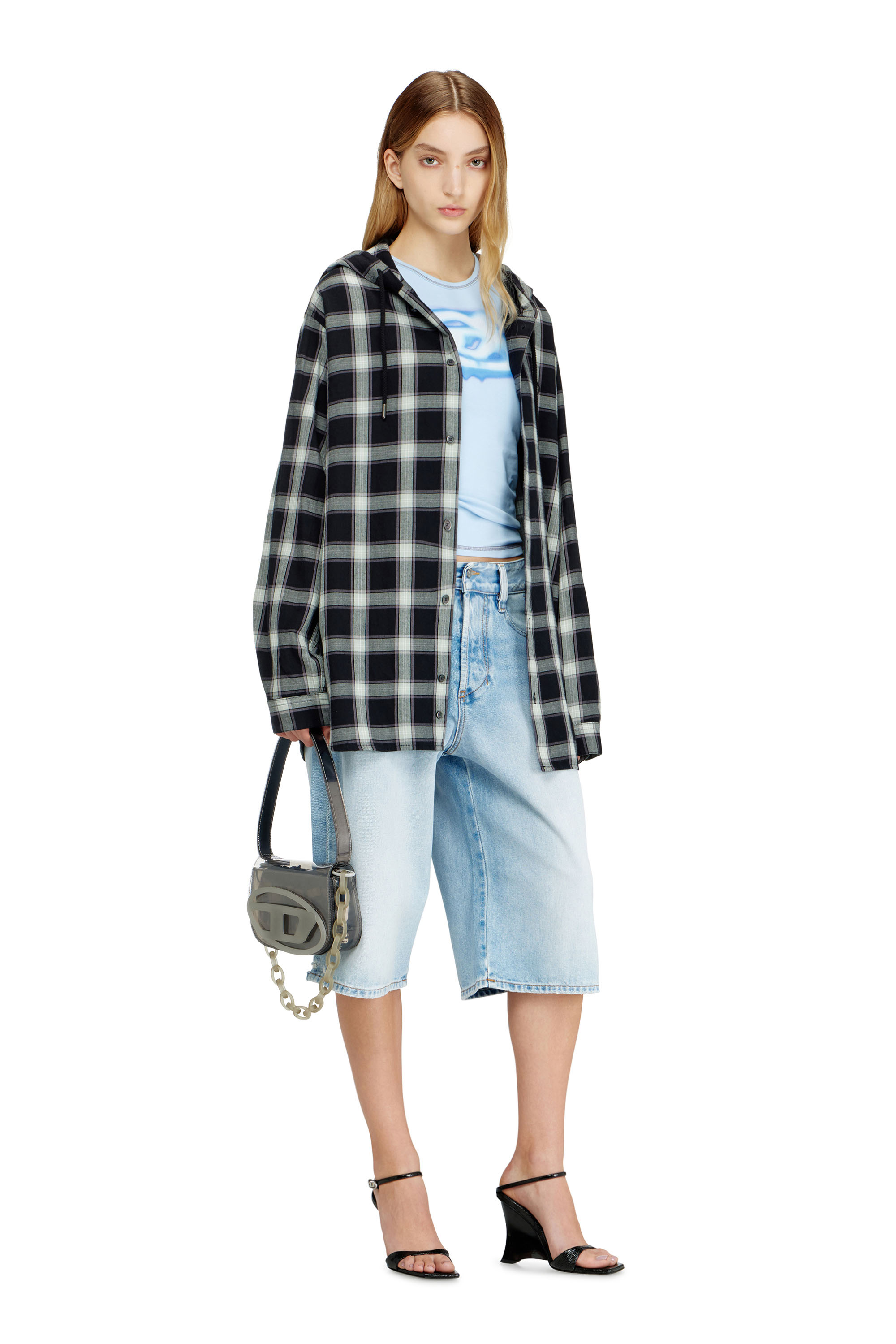 Diesel - D-ENIM-M-SHORT, Unisex's Shorts in destroyed denim in Light Blue - 2