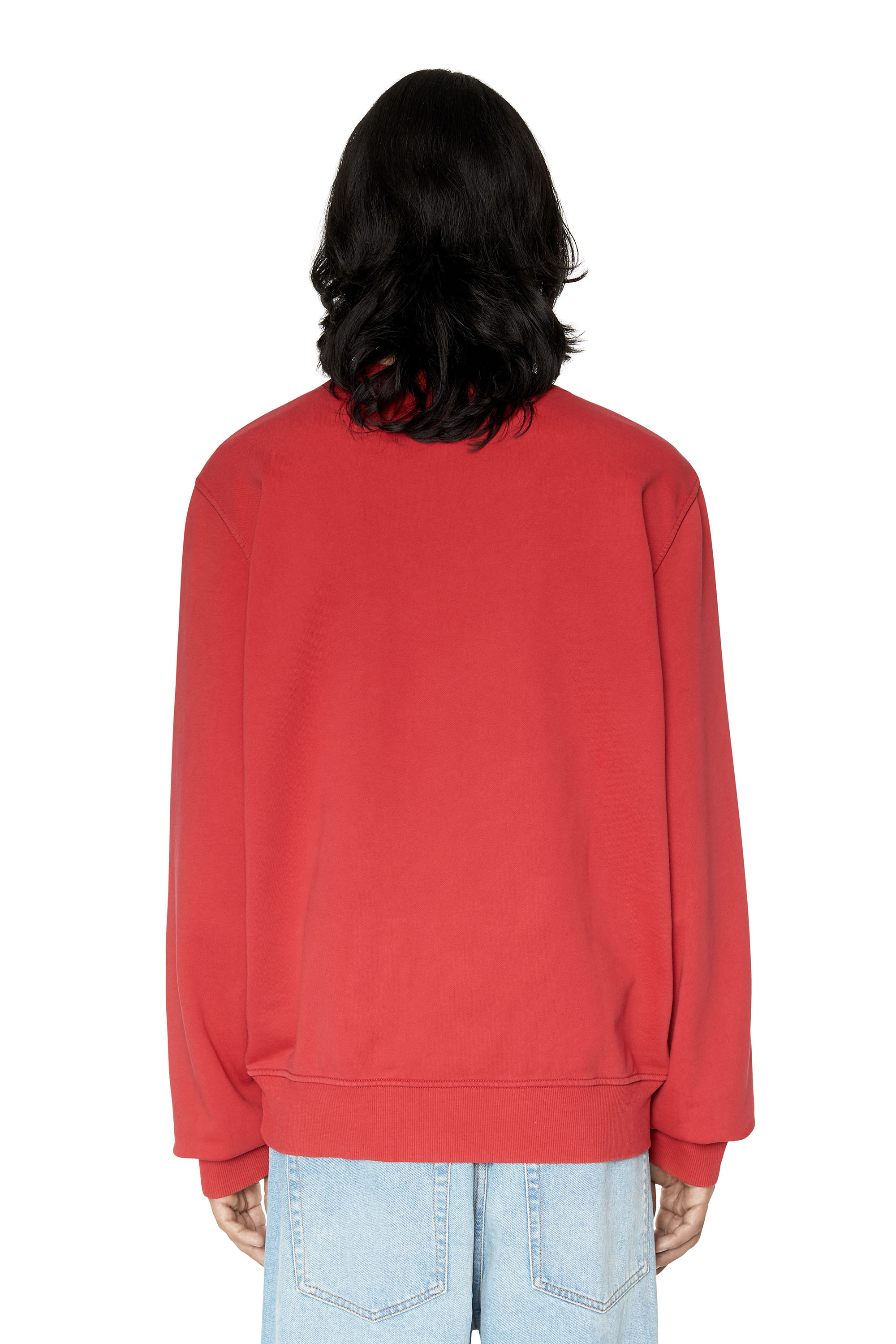 Diesel - S-GINN-E5, Man's Sweatshirt with bleeding-effect logo in Red - 4