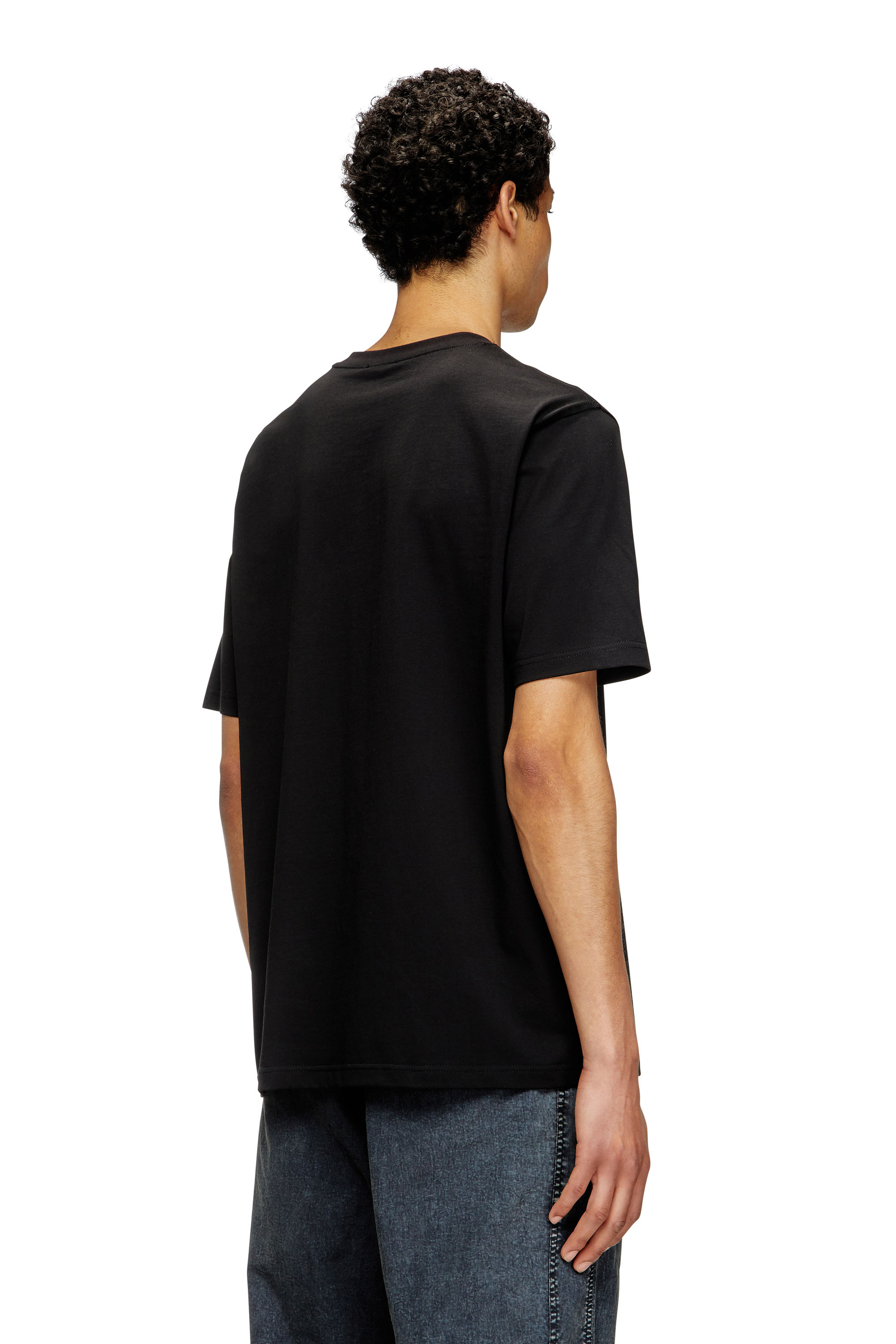 Diesel - T-ADJUST-MAREY, Male's T-shirt with cut-out Oval D in Black - 4