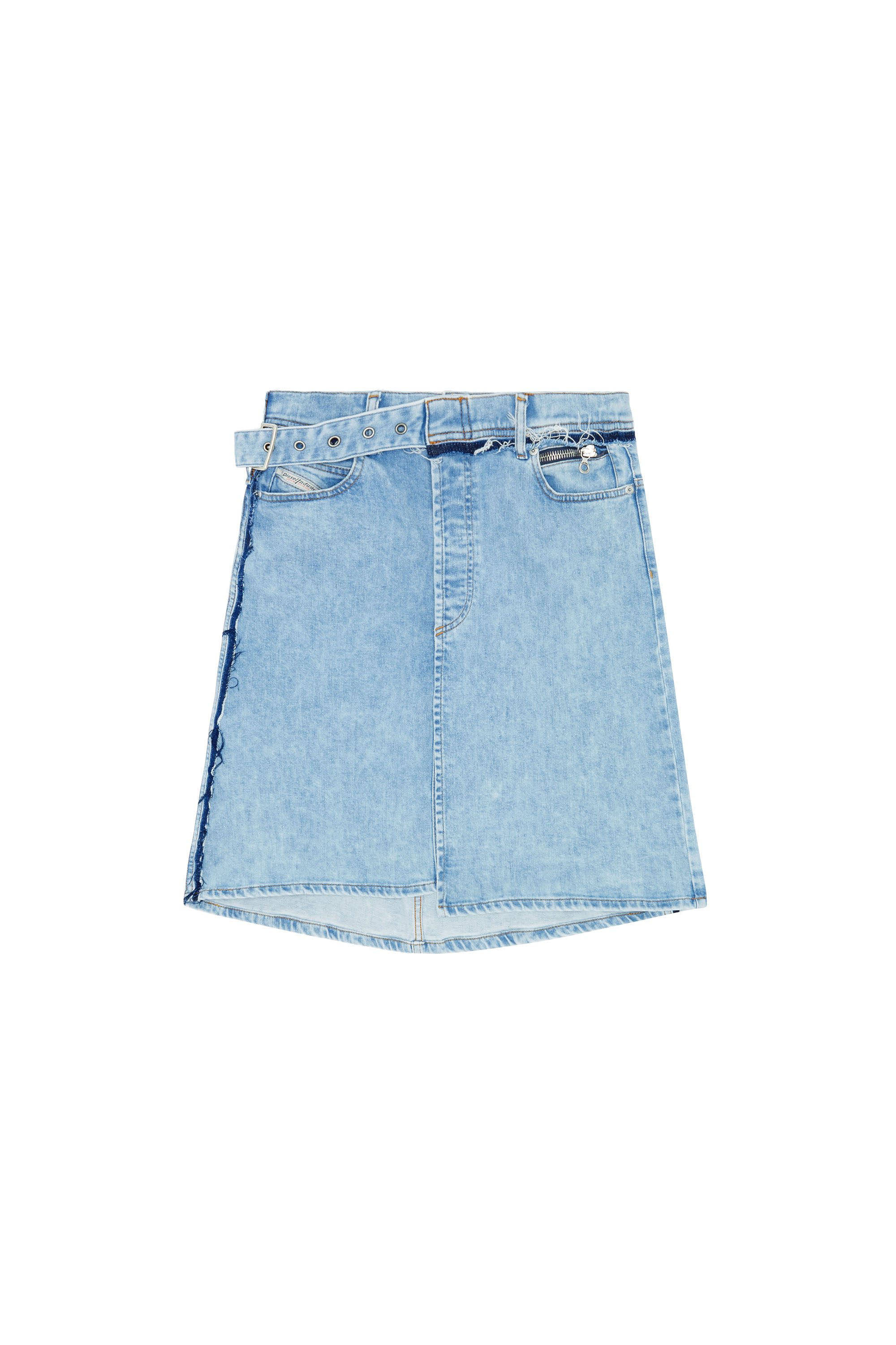Diesel - DE-PENDENCE-MID, Falda envolvente en forma de A en denim Mujer in Azul marino - 2
