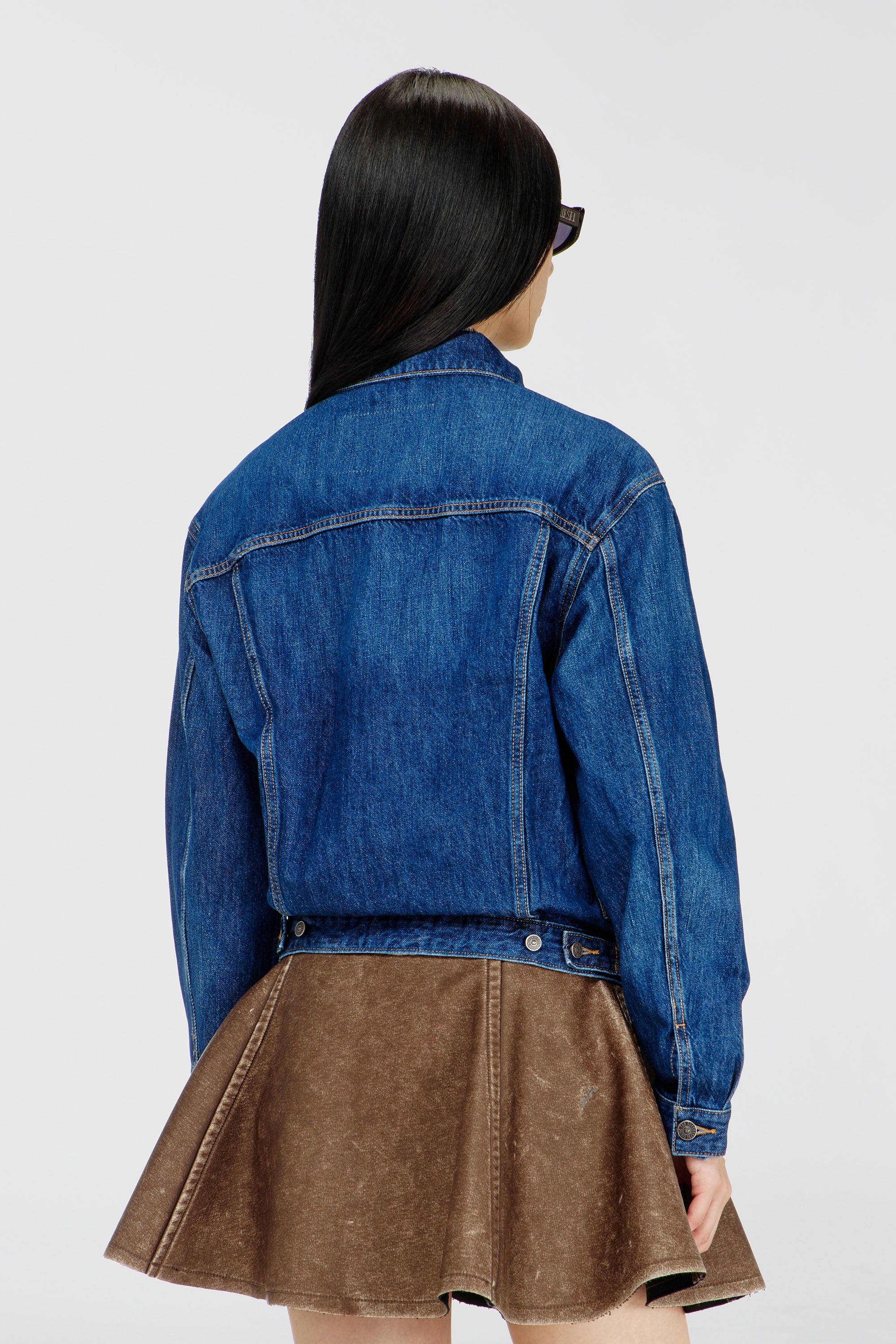Diesel - D-RANGER, Chaqueta trucker de denim Hombre in Azul marino - 5