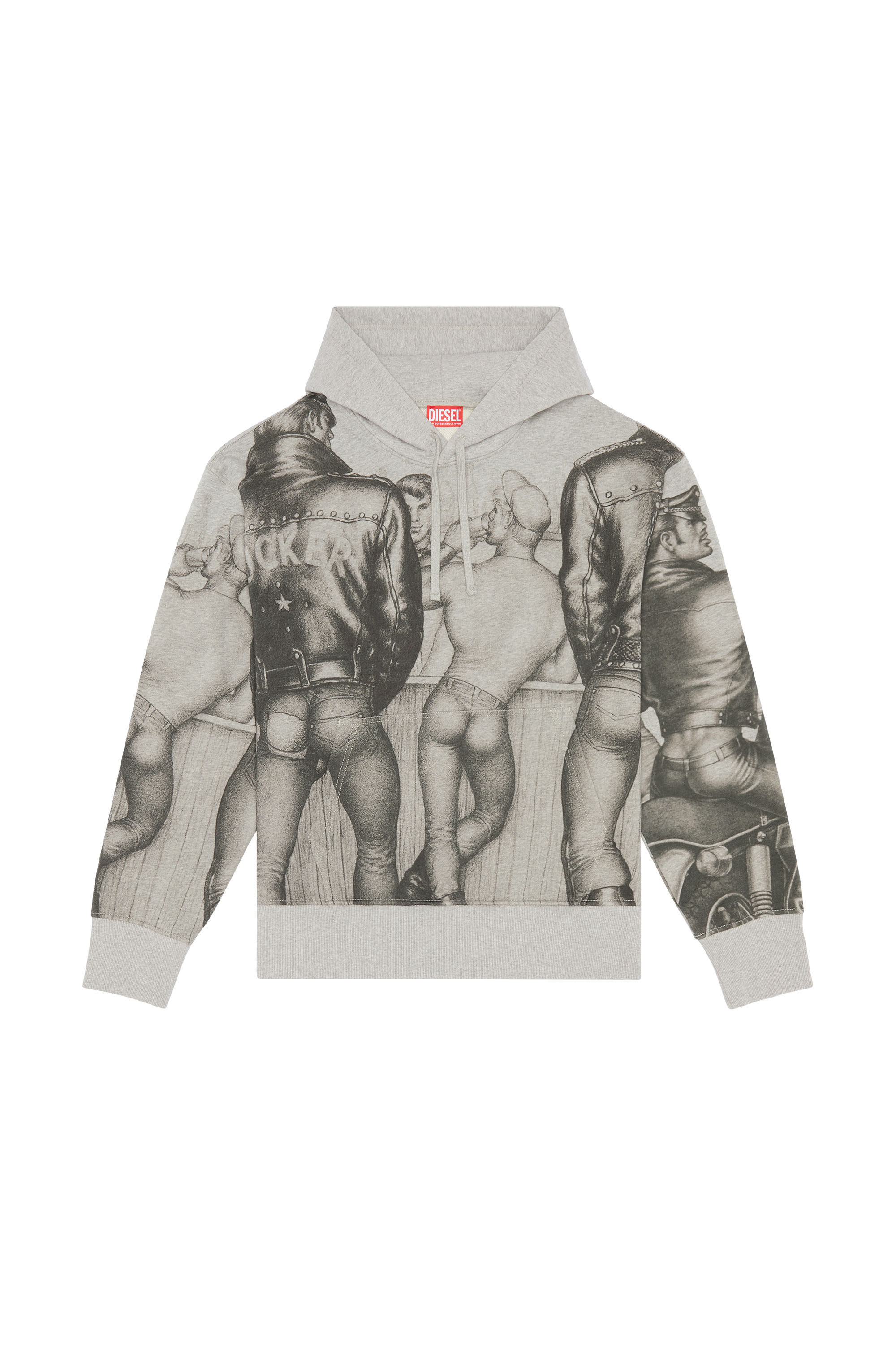 Diesel - PR-S-MACS-HOOD, Sudadera con capucha, estampados y parches Unisex in Gris - 2