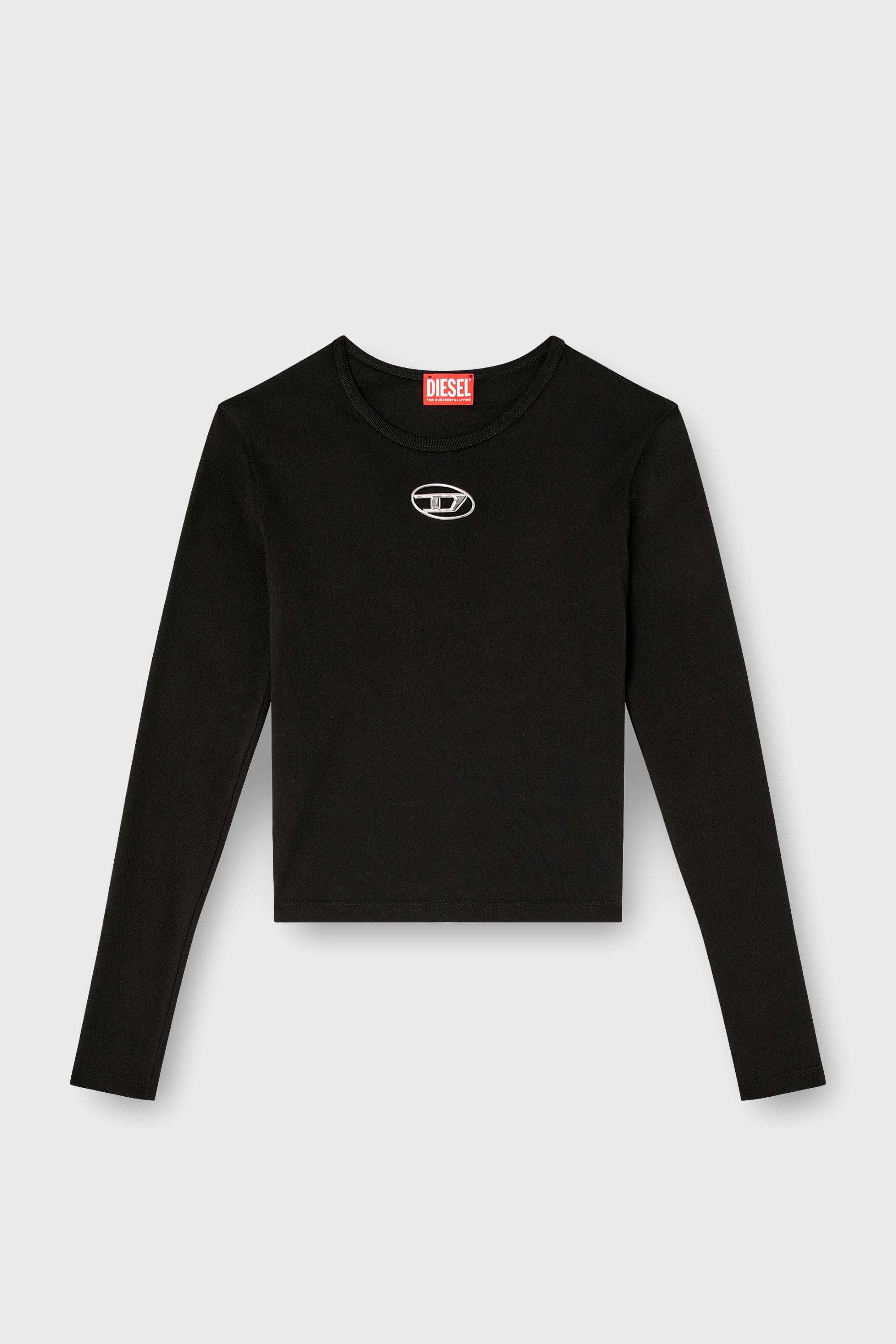 Diesel - T-UNCUTIE-LONG-LS-OD, Female's Long-sleeve top with Oval D cut-out in Black - 2