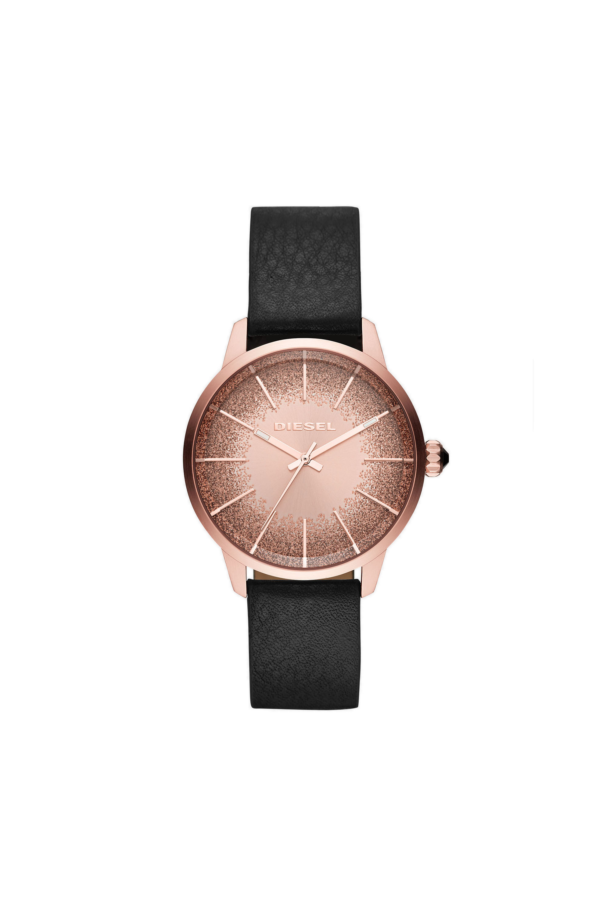 Castilla three-hand black leather watch