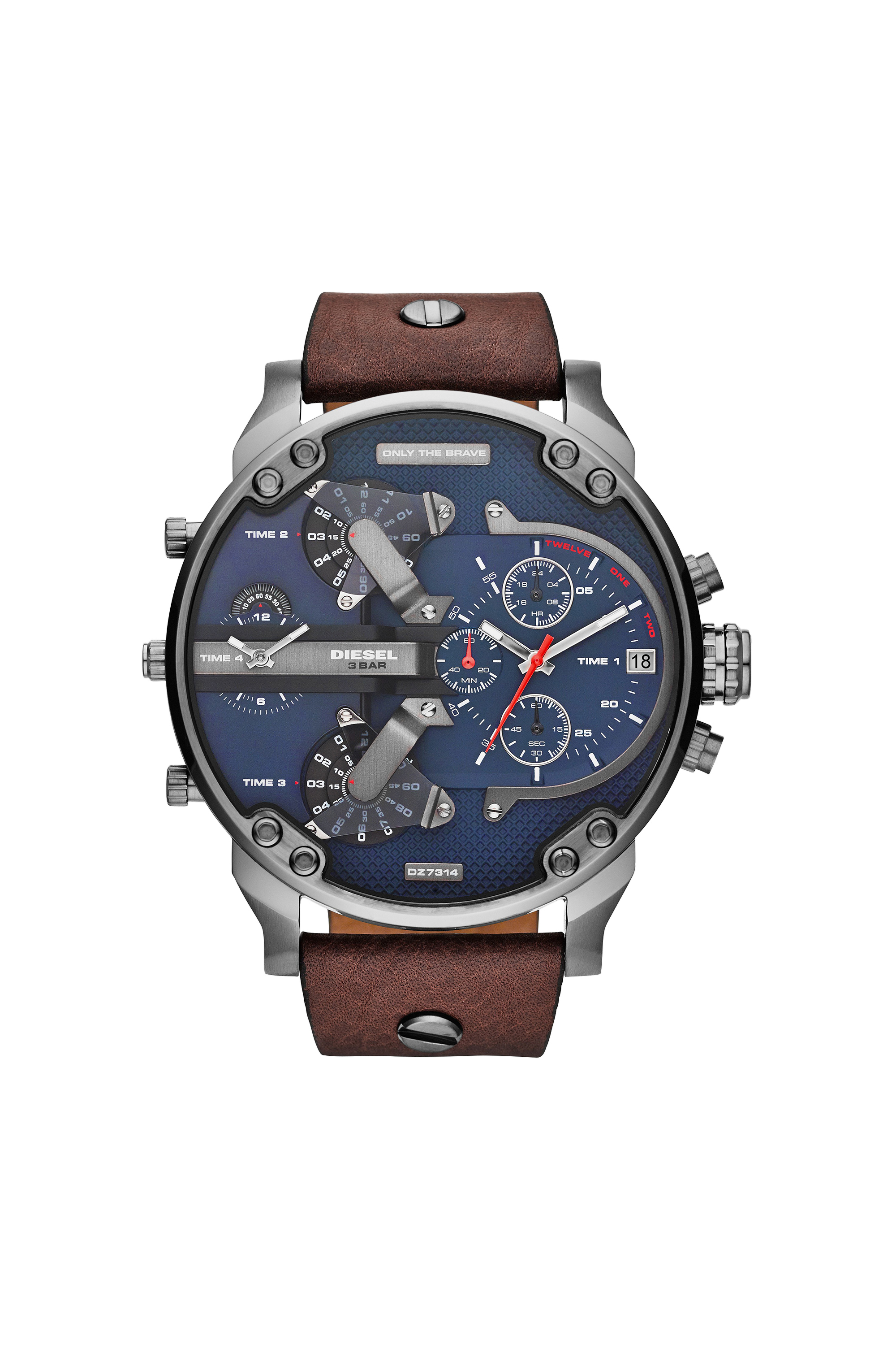 DIESEL　DZ7314 DZ7313: Black multi-layered men's watch | Diesel Mr. Daddy 2.0