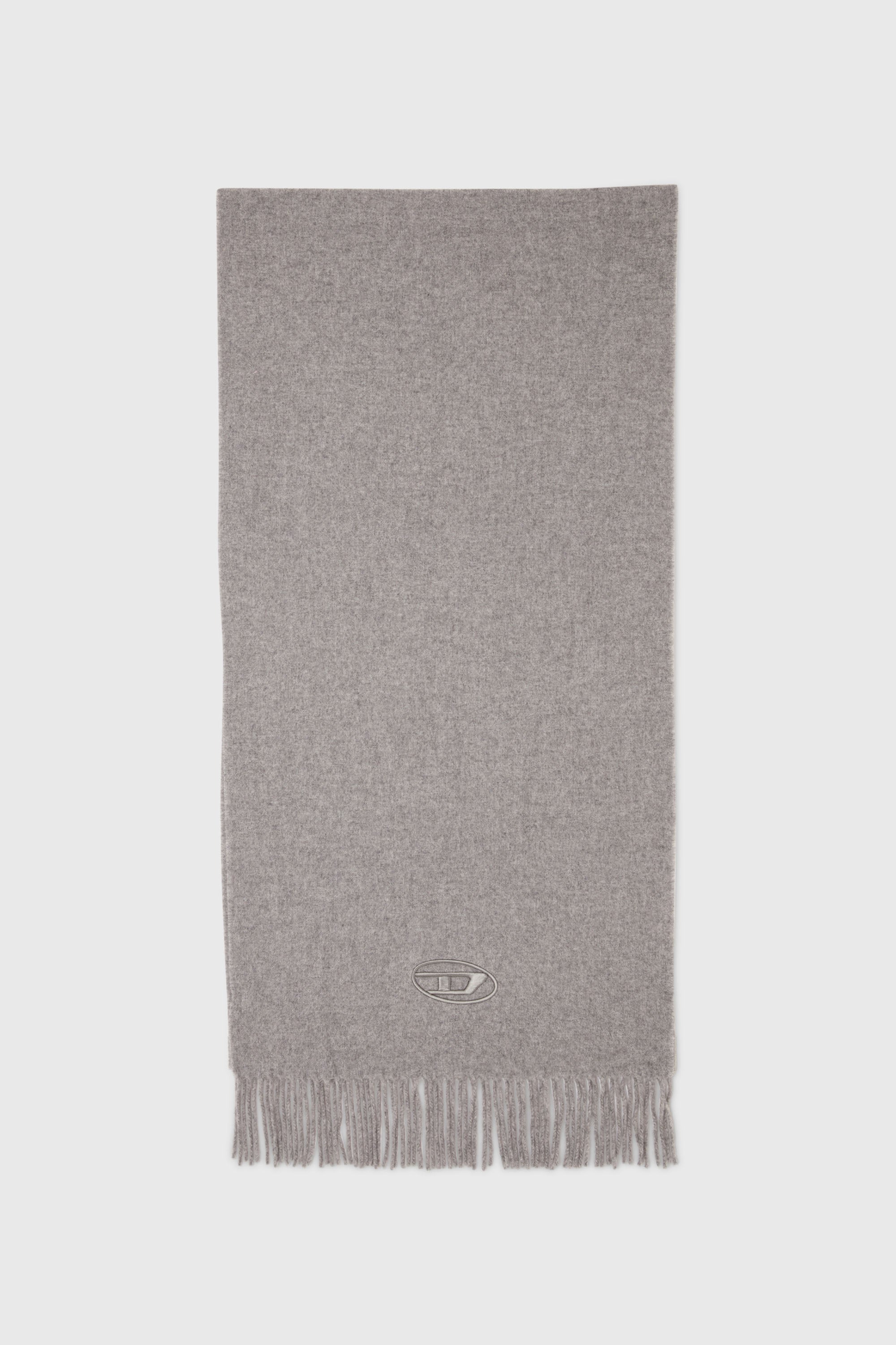 Diesel - S-IMON-D-LONG, &Eacute;charpe en m&eacute;lange de laine &agrave; bords frang&eacute;s Mixte in Gris - 1