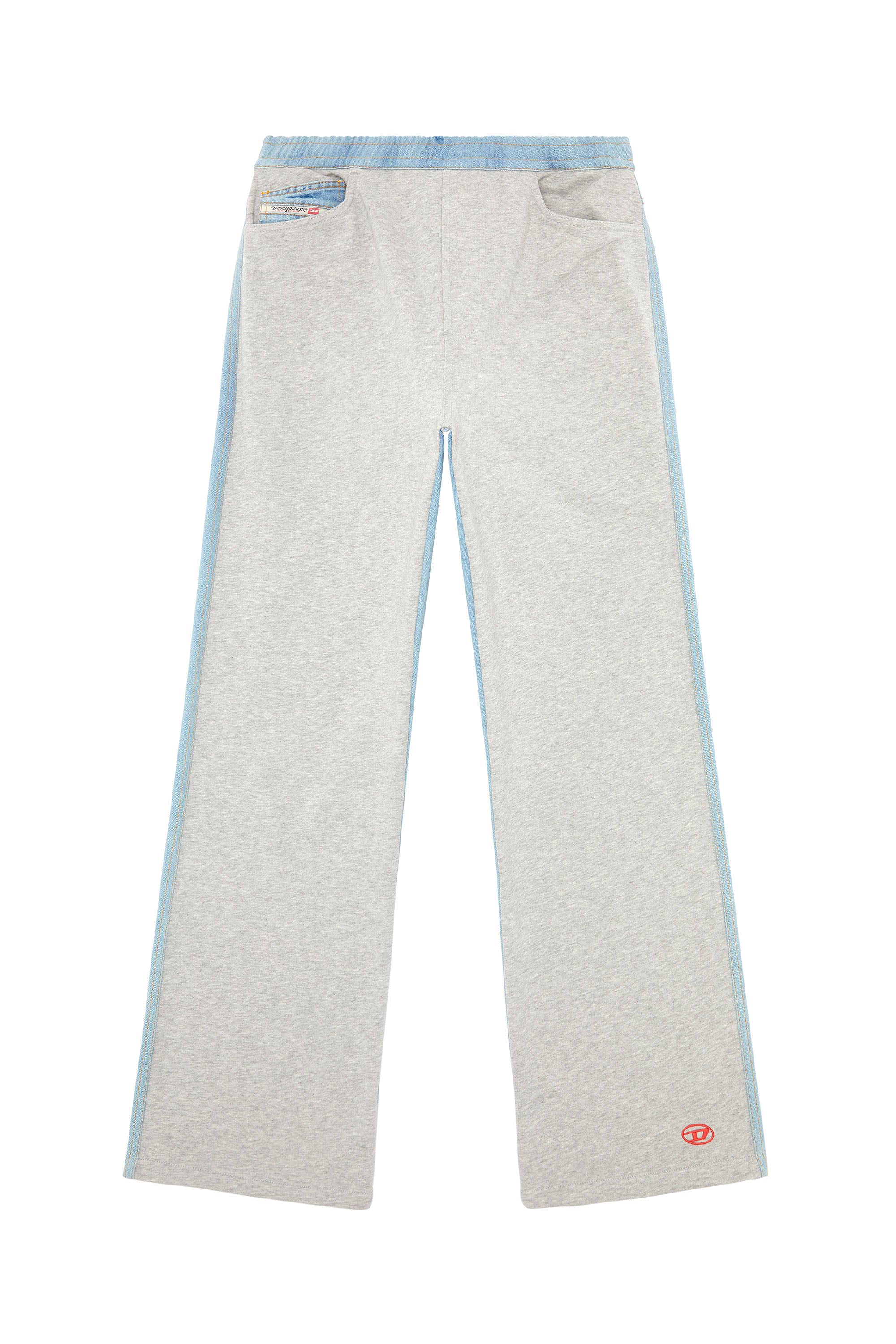 Men's Sweatpants in melange cotton and denim | Multicolor | Diesel US