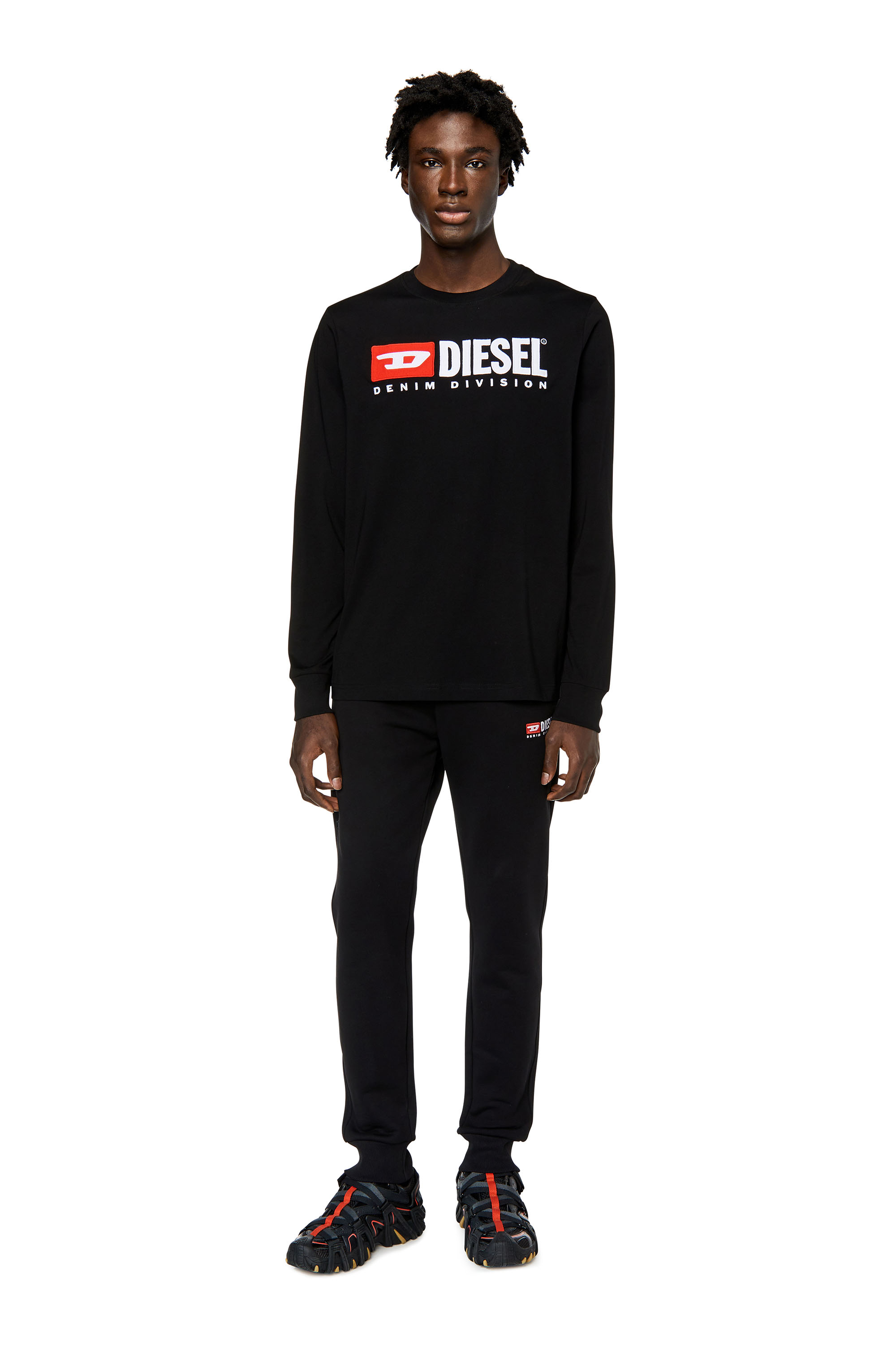 Diesel - T-JUST-LS-DIV, Man's Long-sleeve T-shirt with embroidery in Black - 1