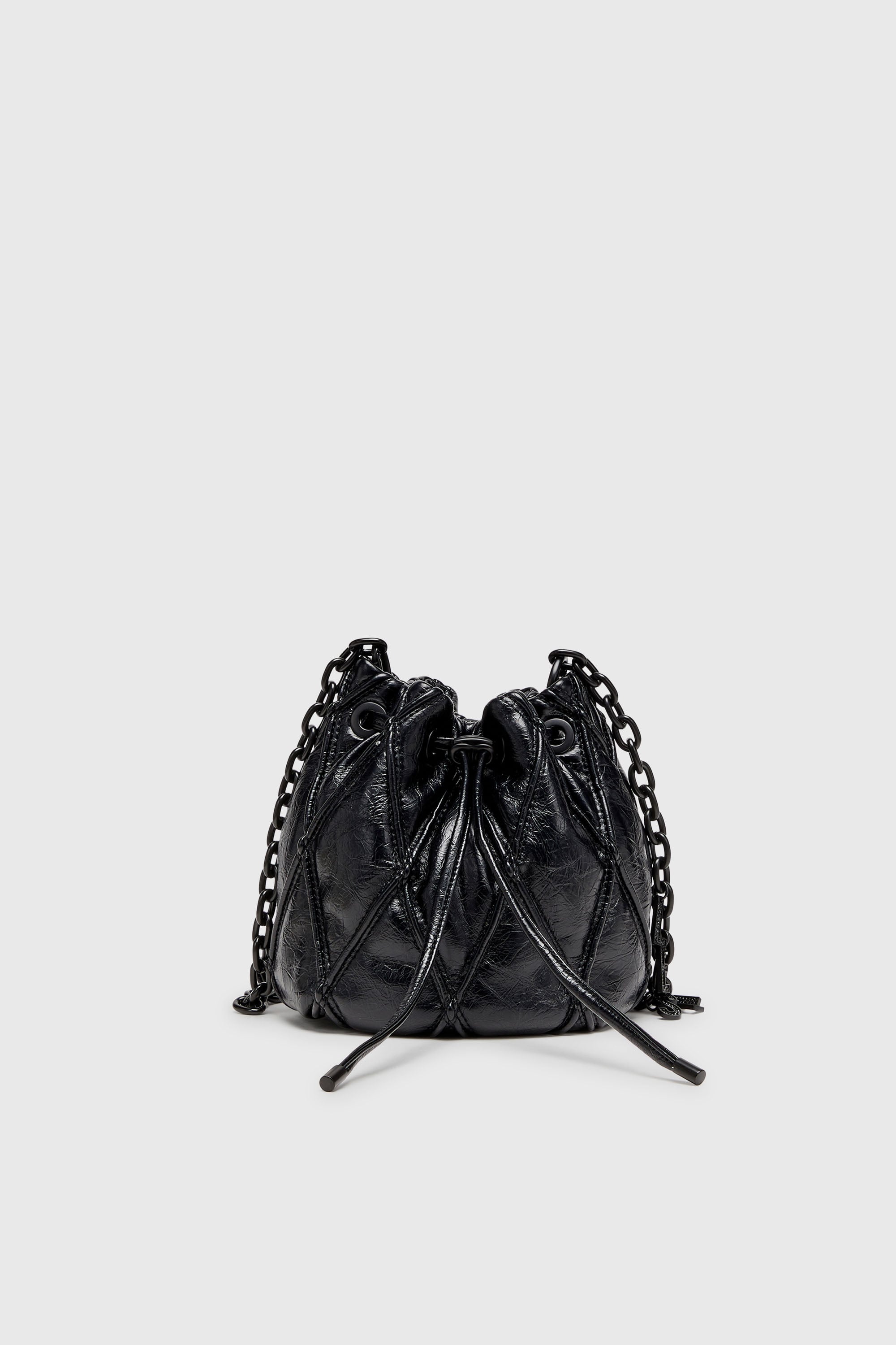 Diesel - CHARM-D BUCKET S, Woman's Charm-D - Bucket bag in shiny quilted PU in Black - 1
