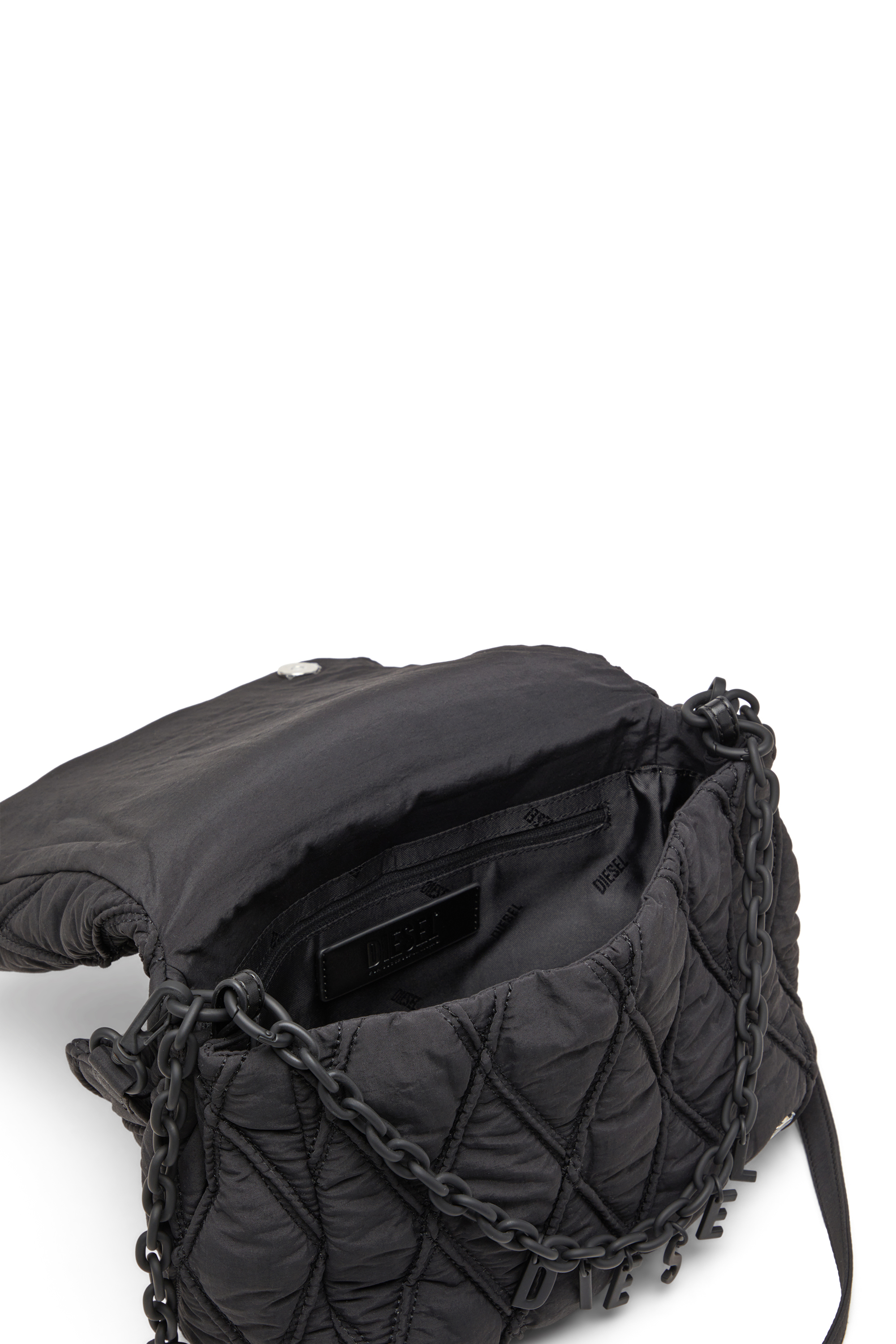 DIESEL | CHARM-D SHOULDER M BAG BLACK バッグ Women's Charm-D M-Shoulder bag in quilted nylon | Black | Diesel