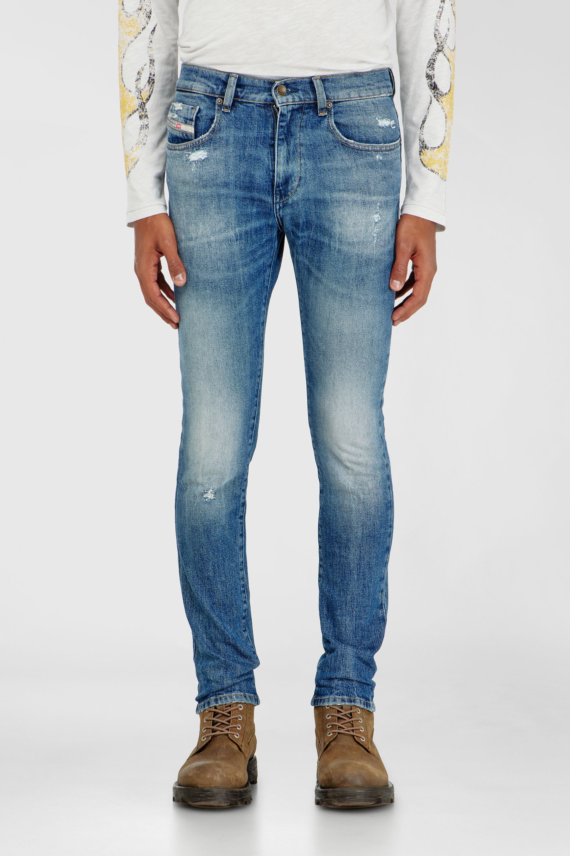 Diesel - Man's Slim Jeans 2019 D-Strukt 0KICR, Medium blue - 1