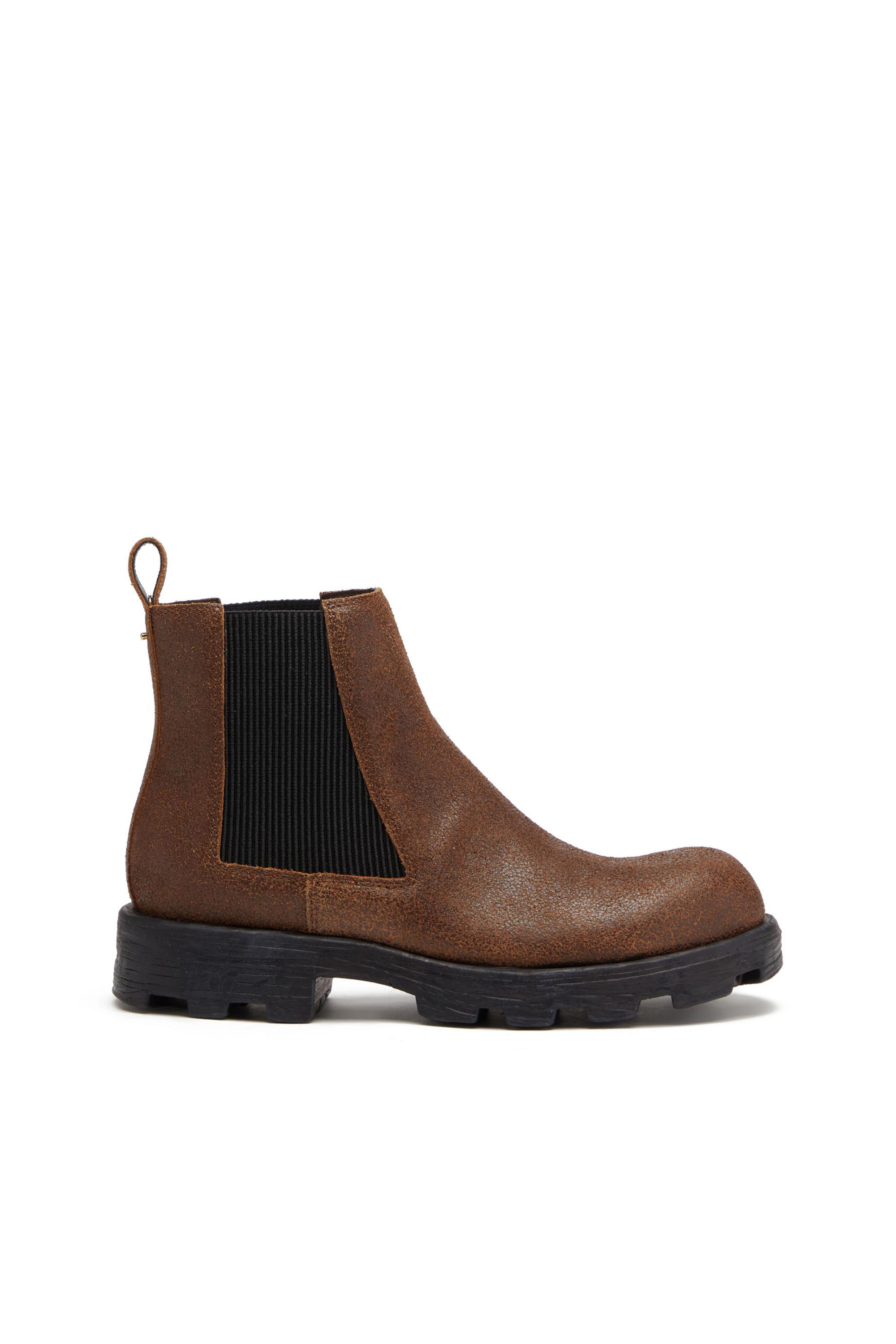 Diesel - D-HAMMER LCH, Man's D-Hammer LCH - Chelsea boots in cracked leather in Brown - 1