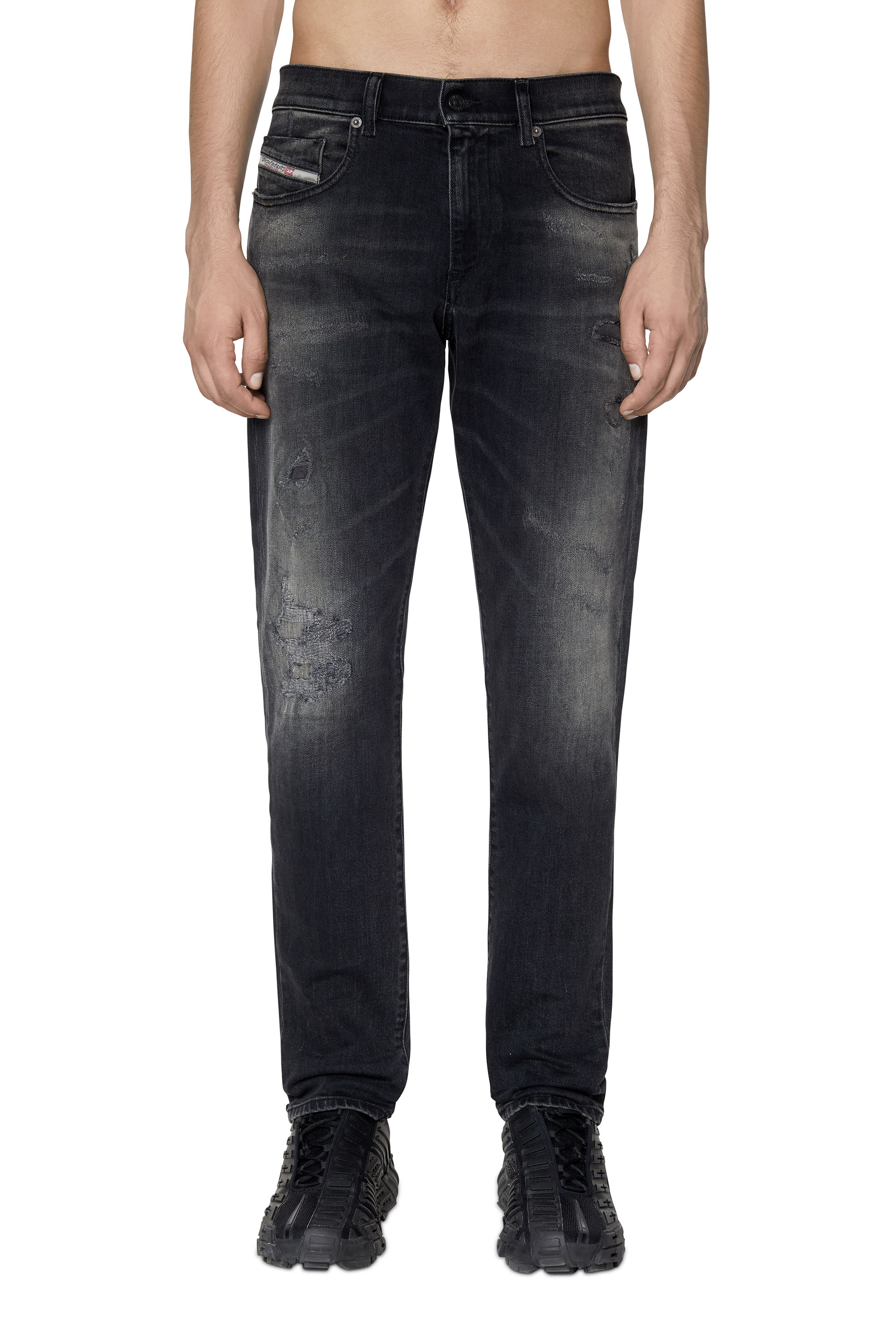 Diesel - Slim Jeans 2019 D-Strukt 09E05, Man's Slim Jeans - 2019 D-Strukt in Black/Dark grey - 1