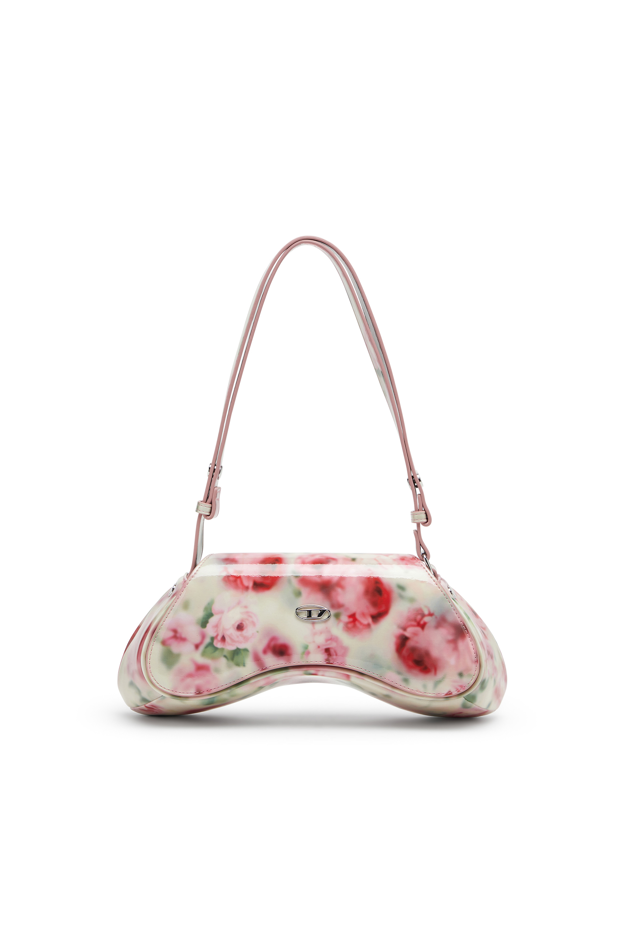Diesel - PLAY CROSSBODY, Female's Play-Shoulder bag in printed glossy PU in White/Pink - 1
