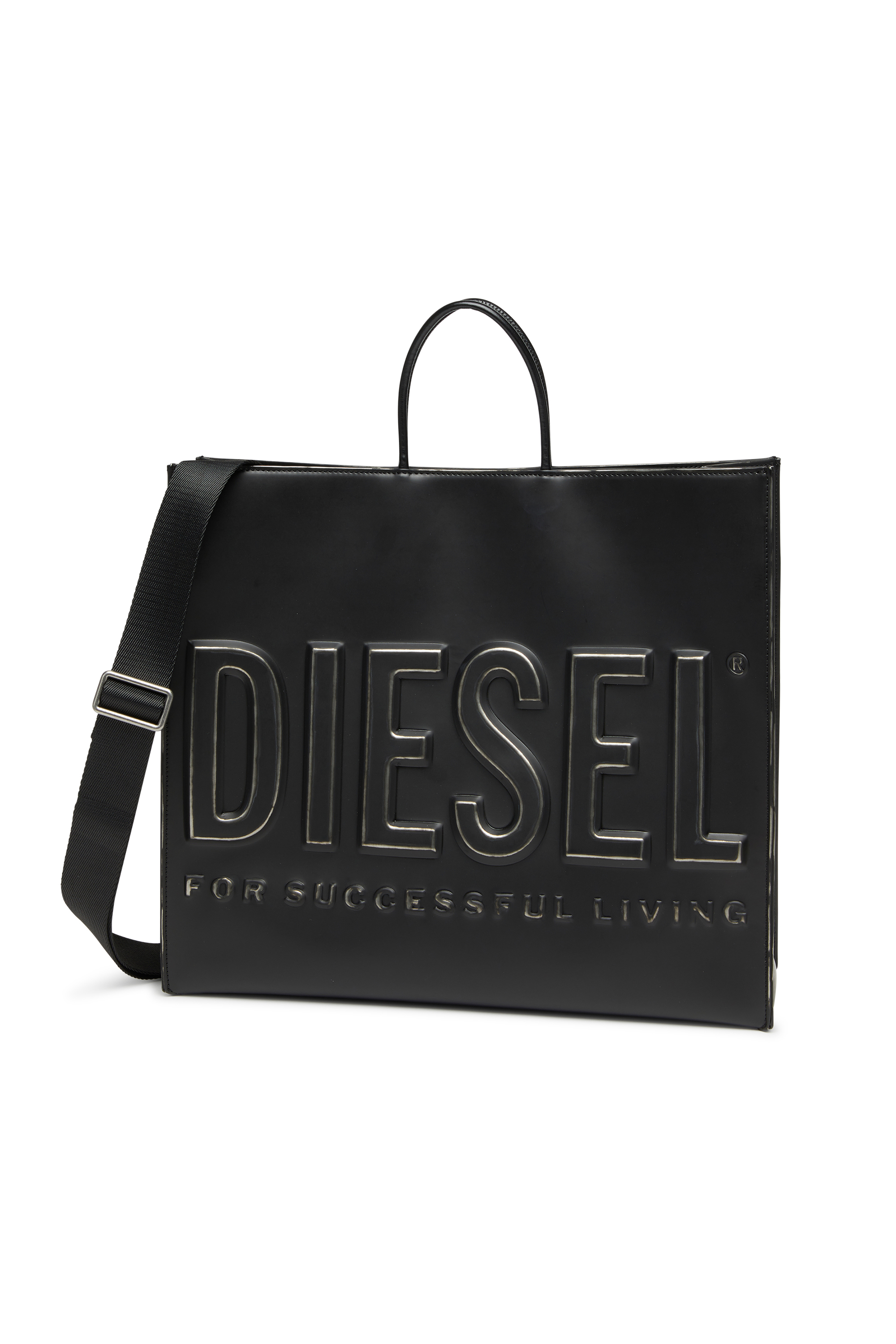バッグ diesel archive leather boston bag black Diesel archive leather bag - Gem