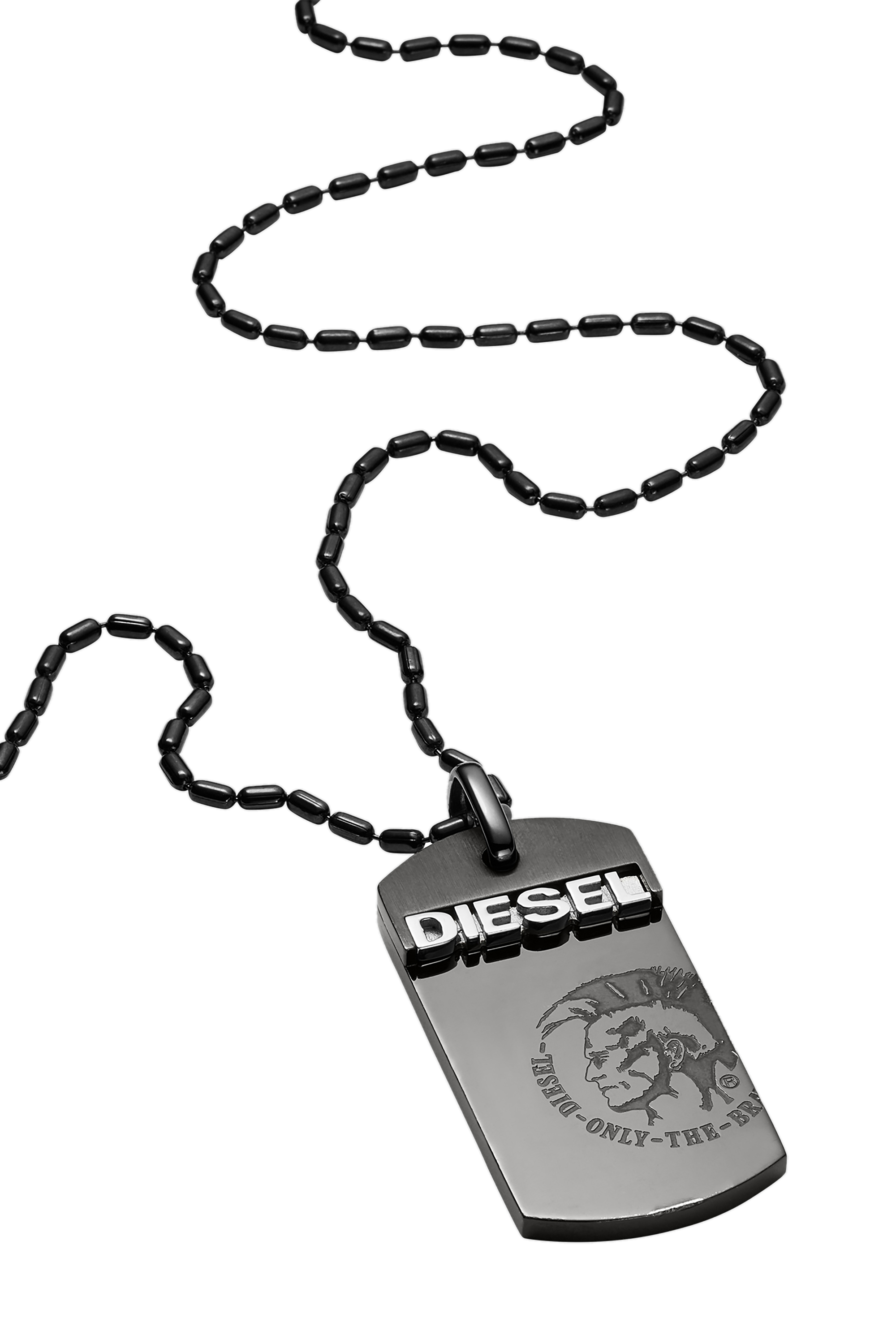 DX0004 Man: Stainless steel gunmetal dog tag necklace | Diesel