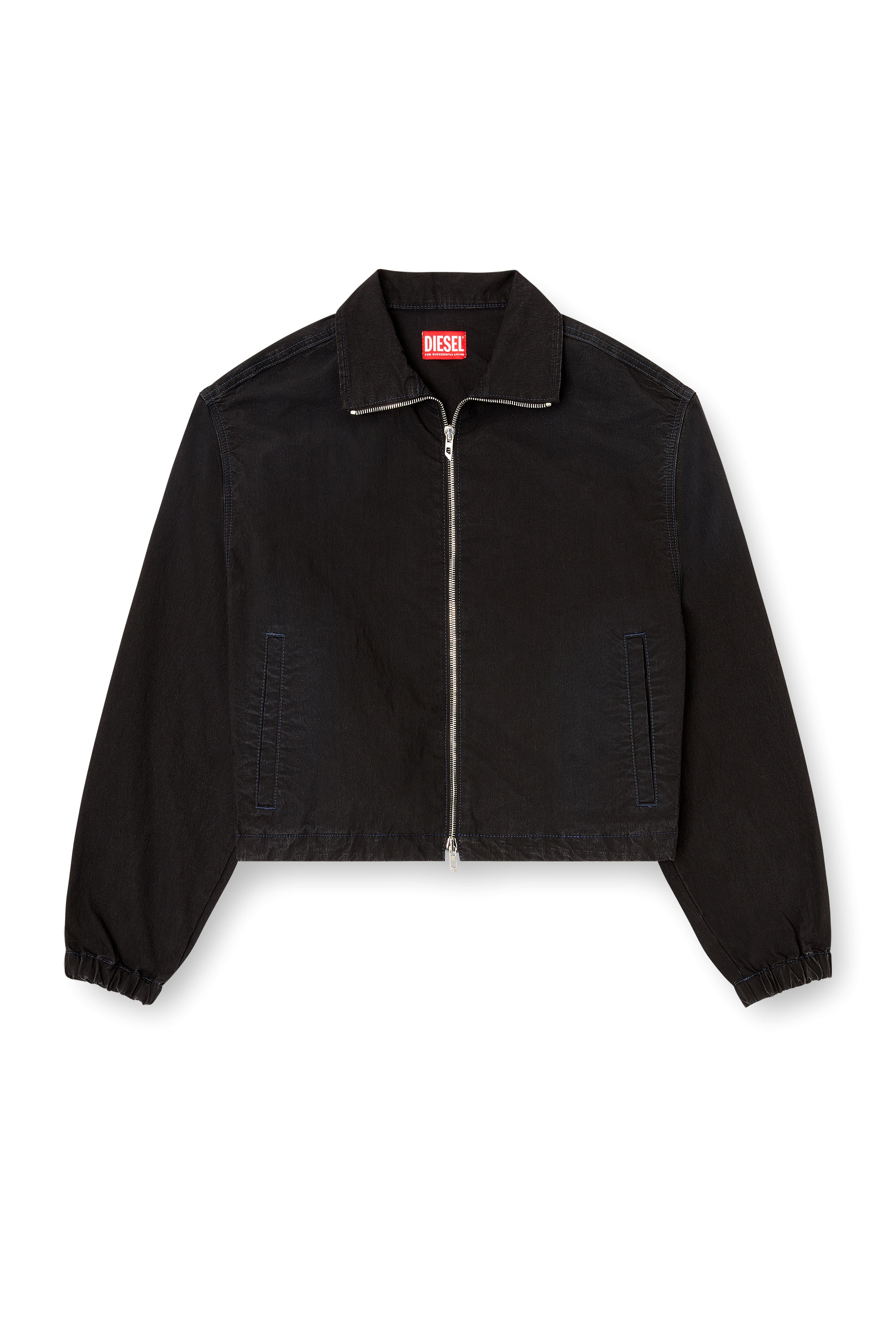 Diesel - DE-SANDERZ JOGG, Female's High-neck technical JoggJeans jacket in Black - 2