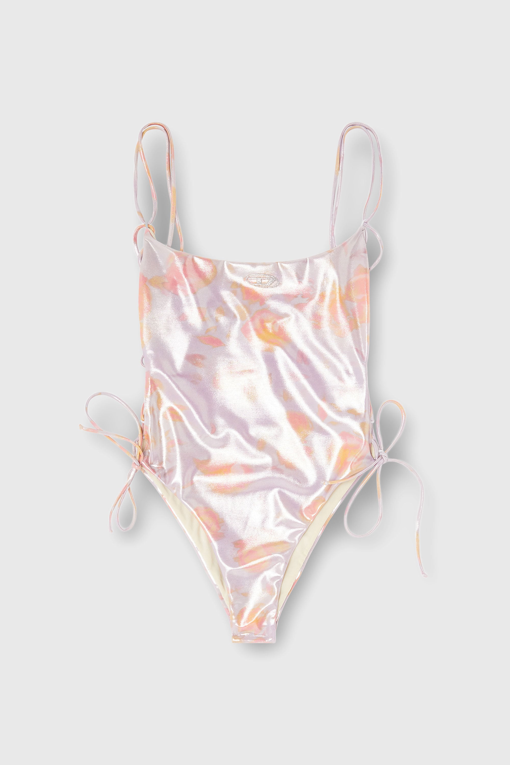 Diesel - REGAN-UTLT, Female's Floral metallic lace-up swimsuit in Lilac - 4