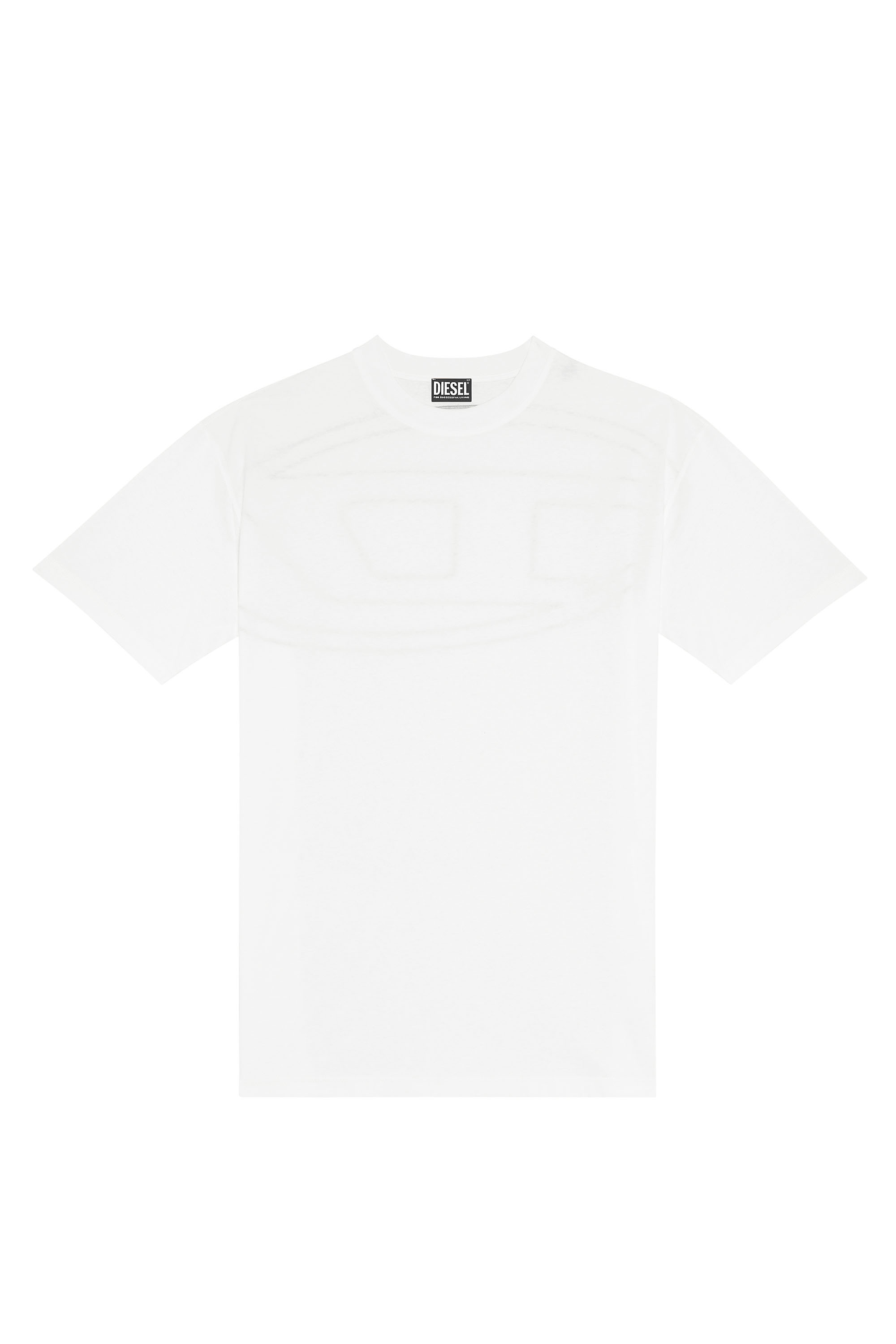 Diesel - T-BOGGY-MEGOVAL, Male's T-shirt with back maxi D logo in White - 2