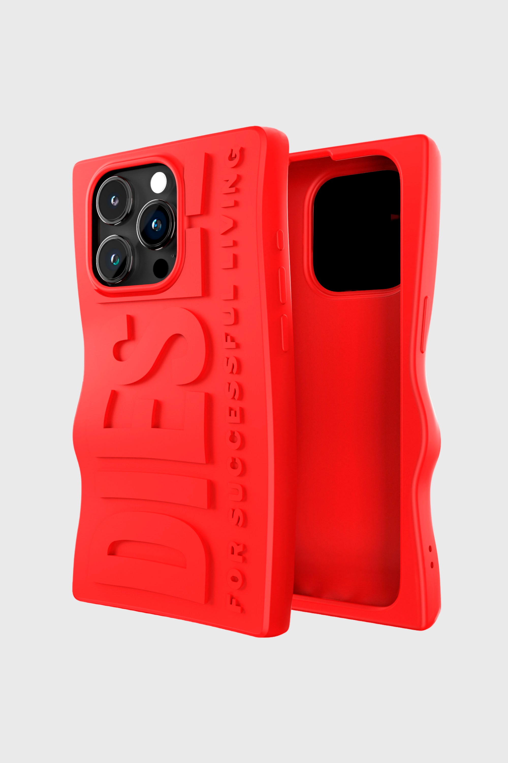 Diesel - 54117 MOULDED CASE, Unisex's D By case iP15 Pro in Red - 1