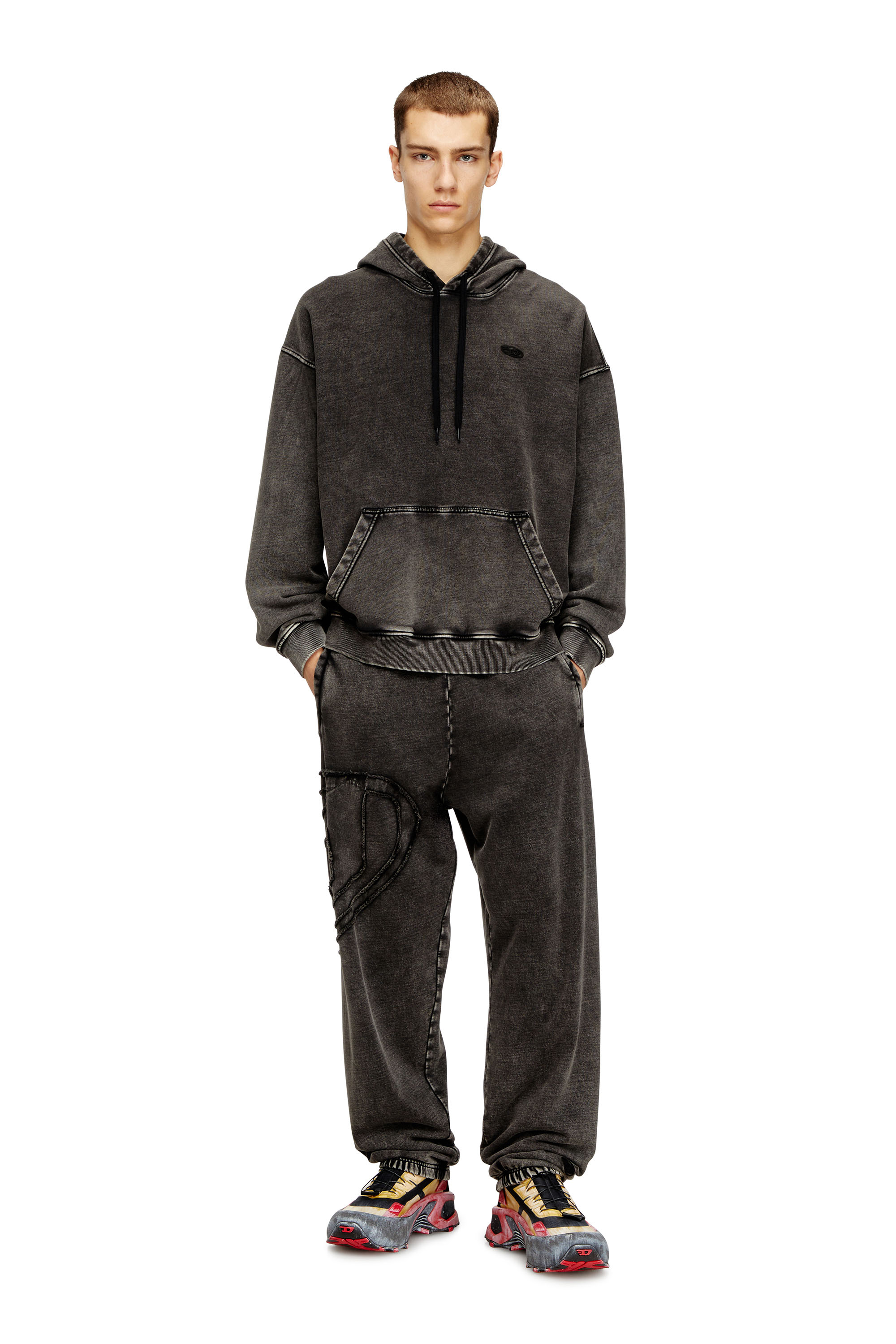 Diesel - P-MARKY-DEN, Male's Organic cotton sweatpants with Oval D patch in null - 2