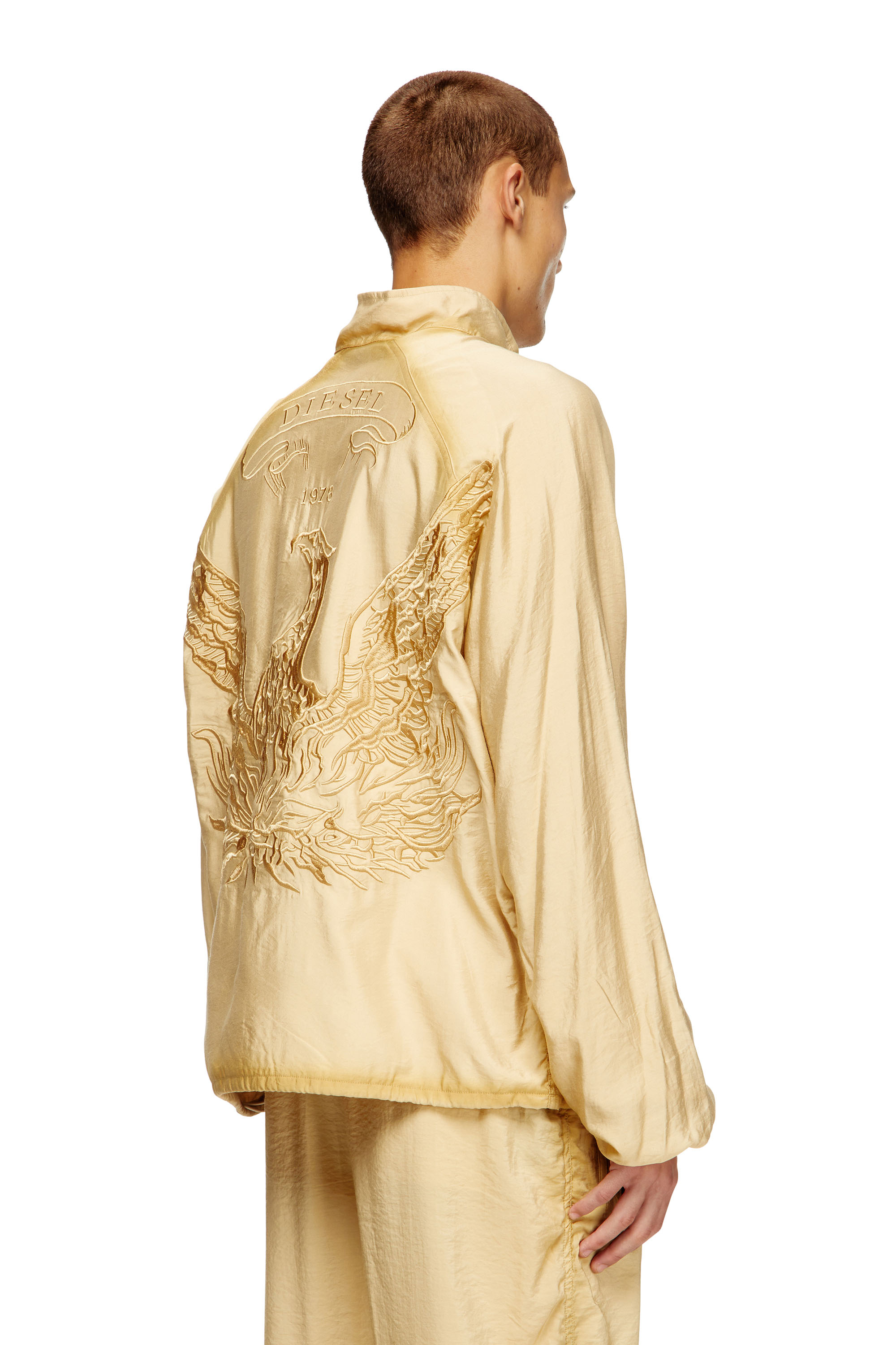 Diesel - J-HENRI-SOUVENIR, Veste de survêtement brodée style souvenir Homme in Beige - 3