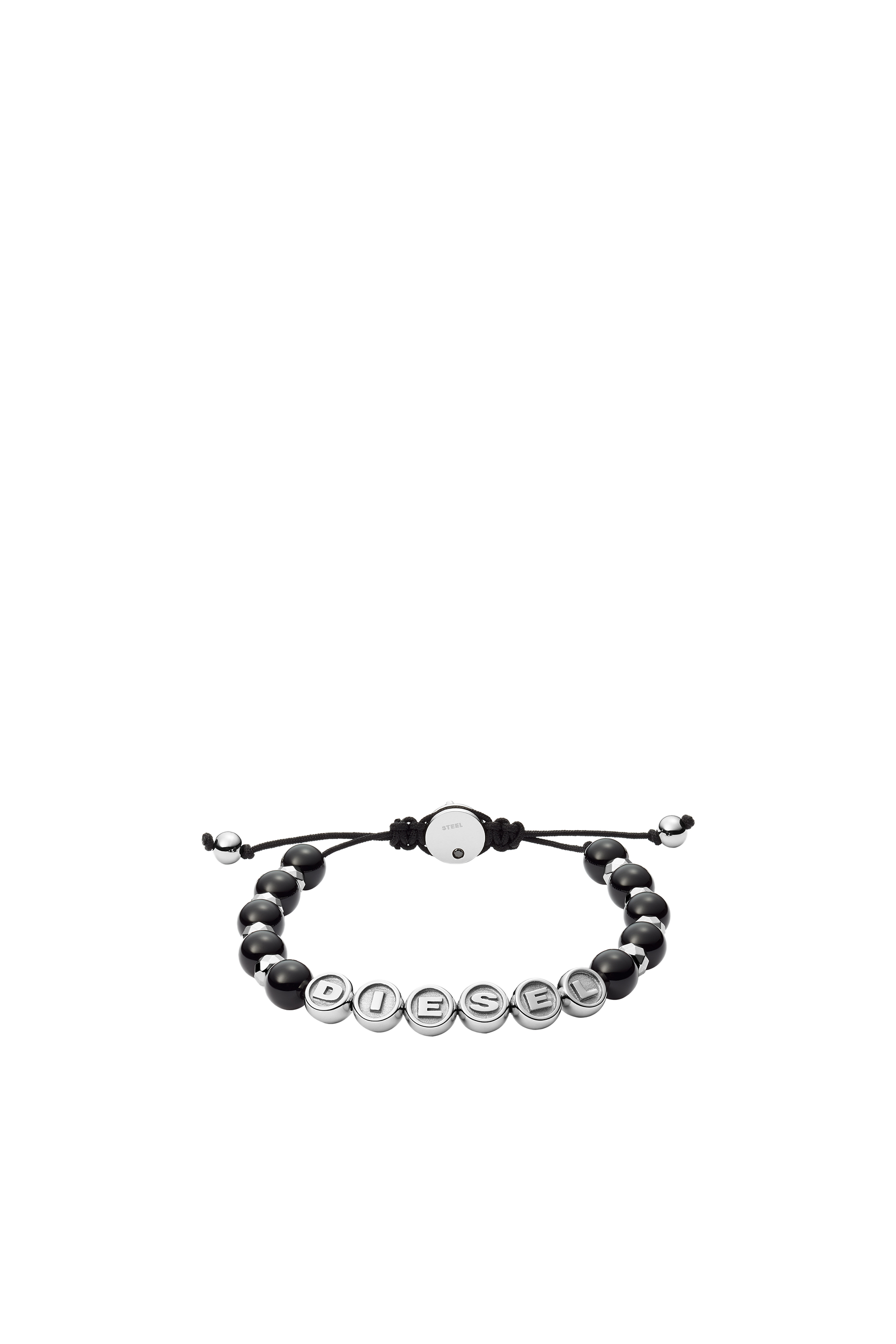 Diesel Stainless Steel Semi-Precious Beaded Bracelet