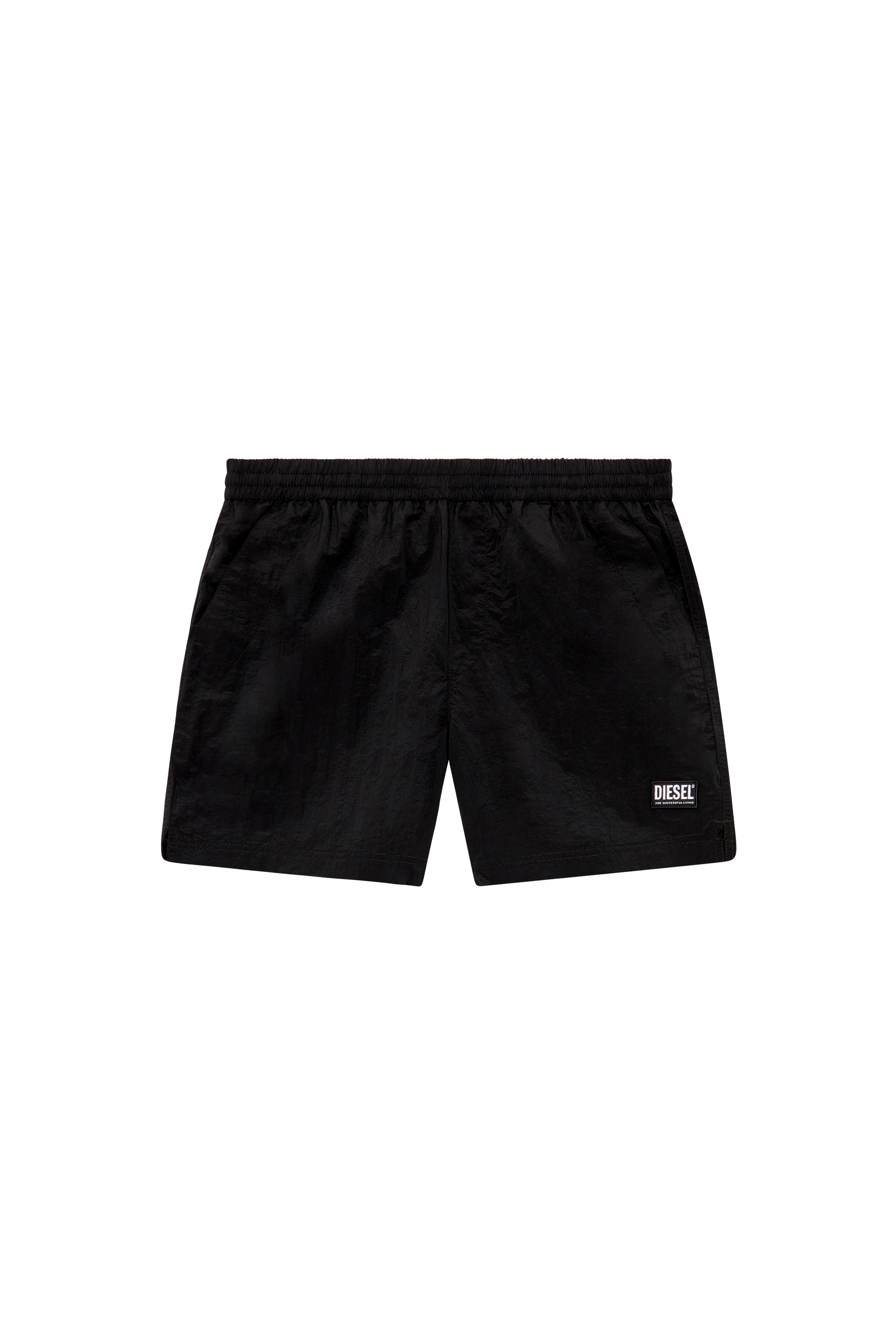 Diesel - BMBX-RIO-41CM-PARACHUTE, Man's Board shorts in crinkled fabric in Black - 1