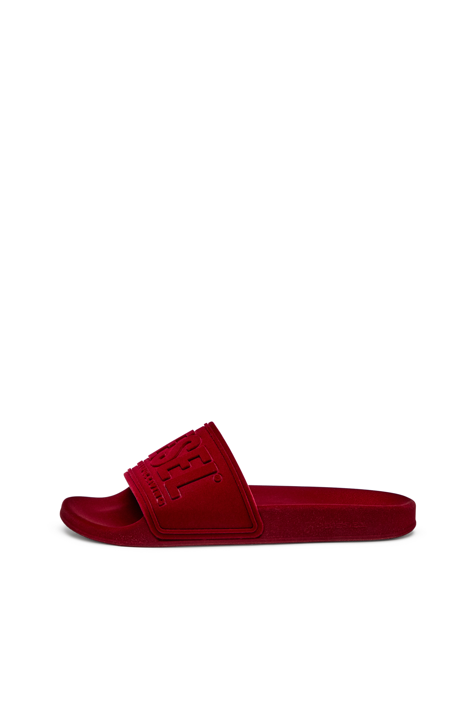 Diesel - SA-MAYEMI CC W, Sa-Mayemi-Claquettes de piscine avec flocage velouté Femme in Rouge - 2