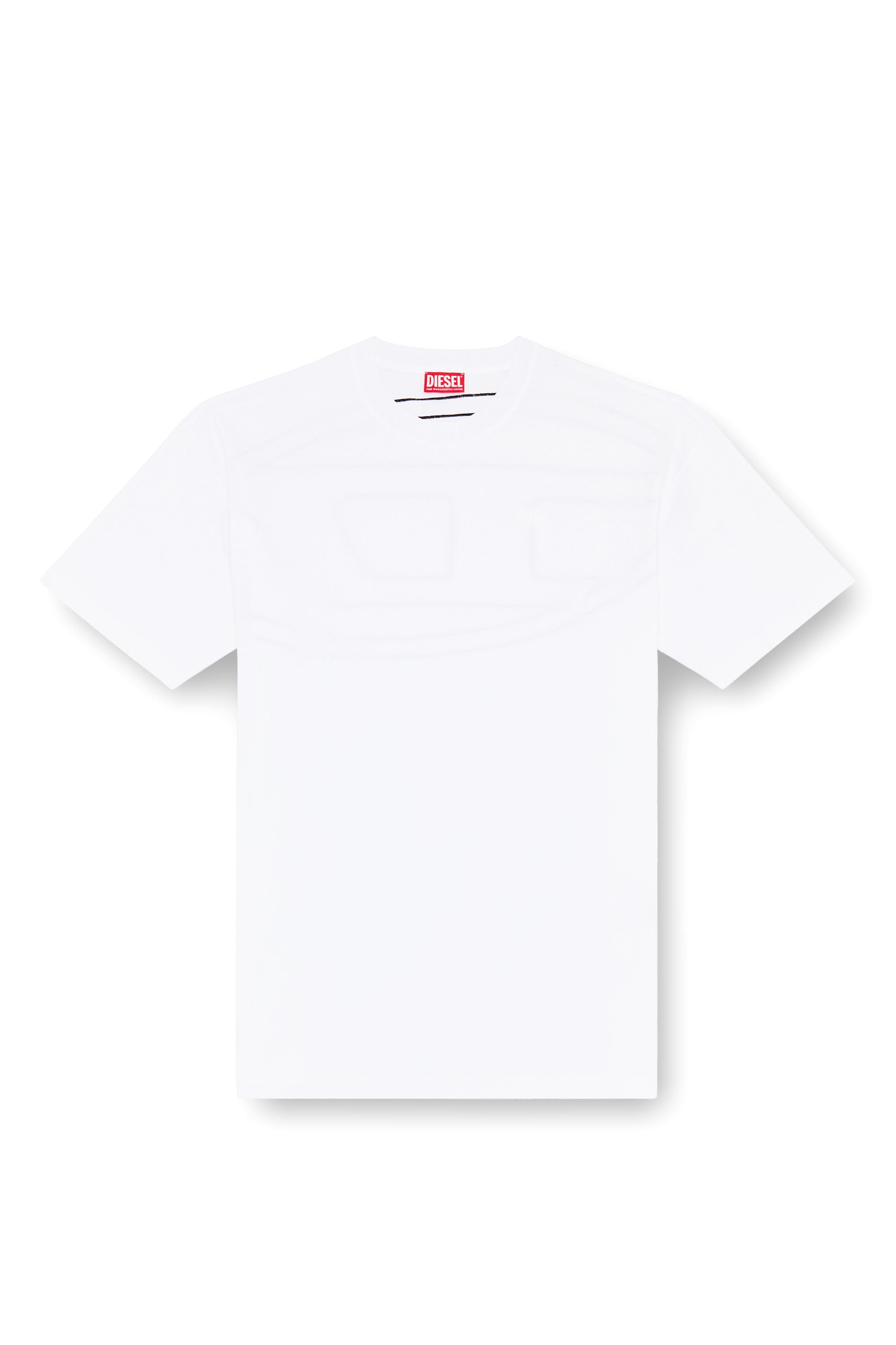 Diesel - T-BOGGY-MEGOVAL-D, Man's T-shirt with maxi oval D embroidery in White - 3