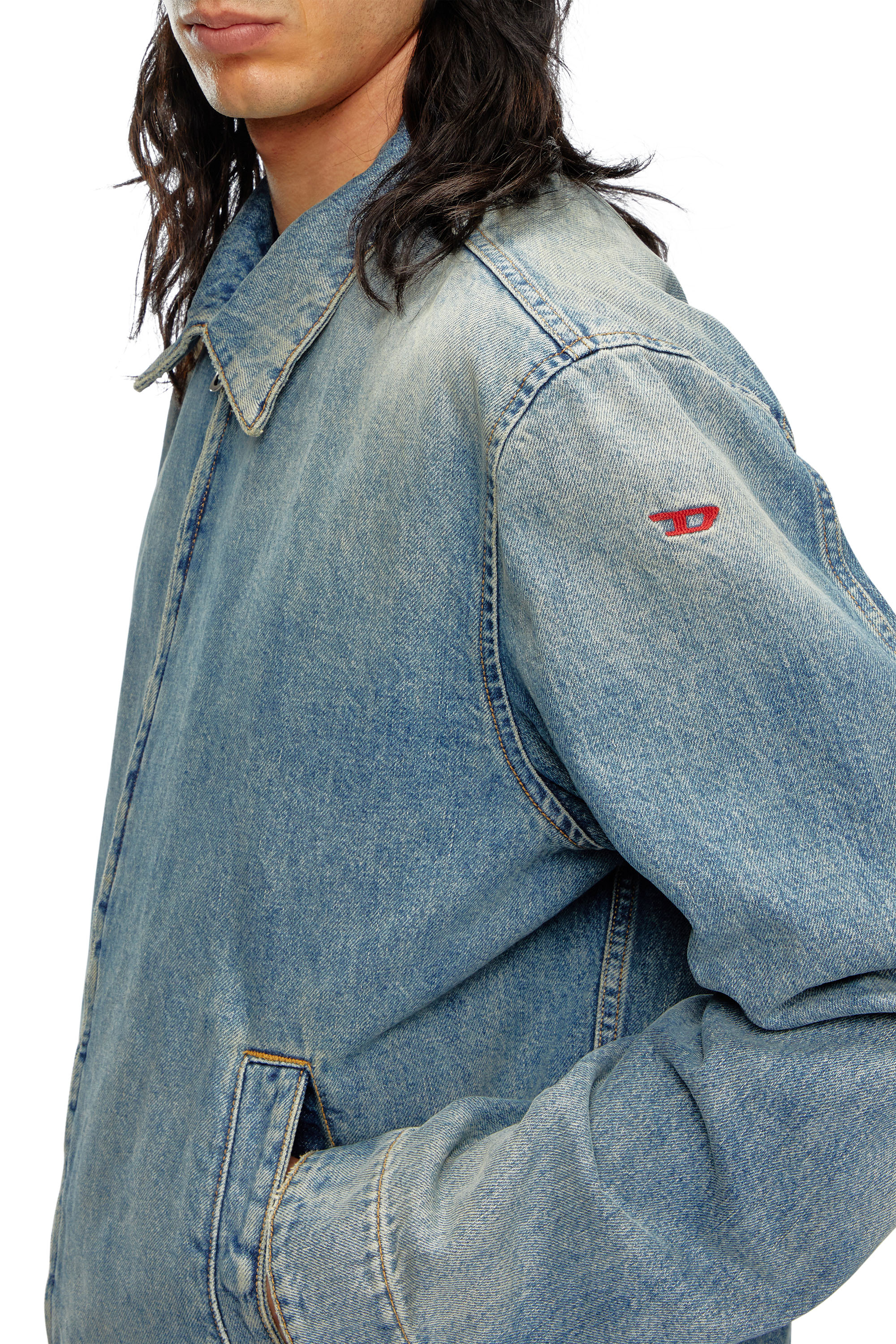 Diesel - D-ROHE, Veste blouson en denim Homme in Bleu - 4