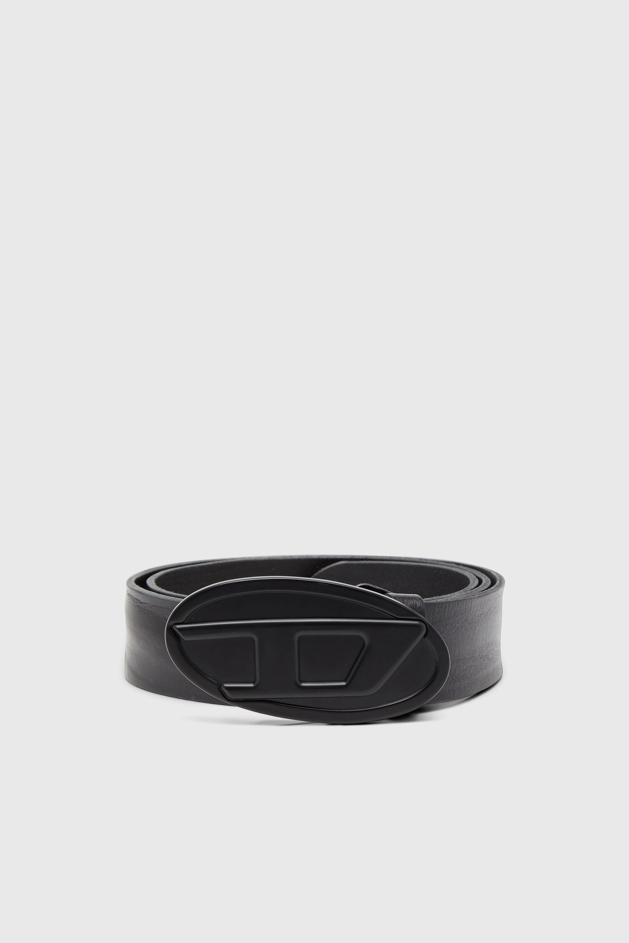Diesel - B-1DR 2.0, Ceinture de 4 cm en cuir cir&eacute; Homme in Noir - 1