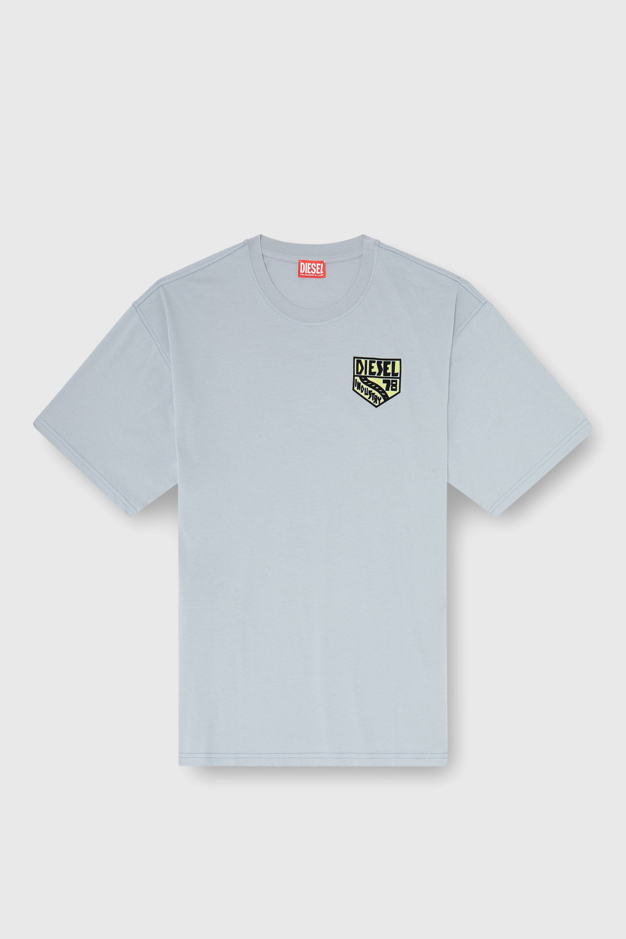Diesel - T-BOXT-AA15, Man's T-shirt with Diesel Industry chest print in Light Grey - 2