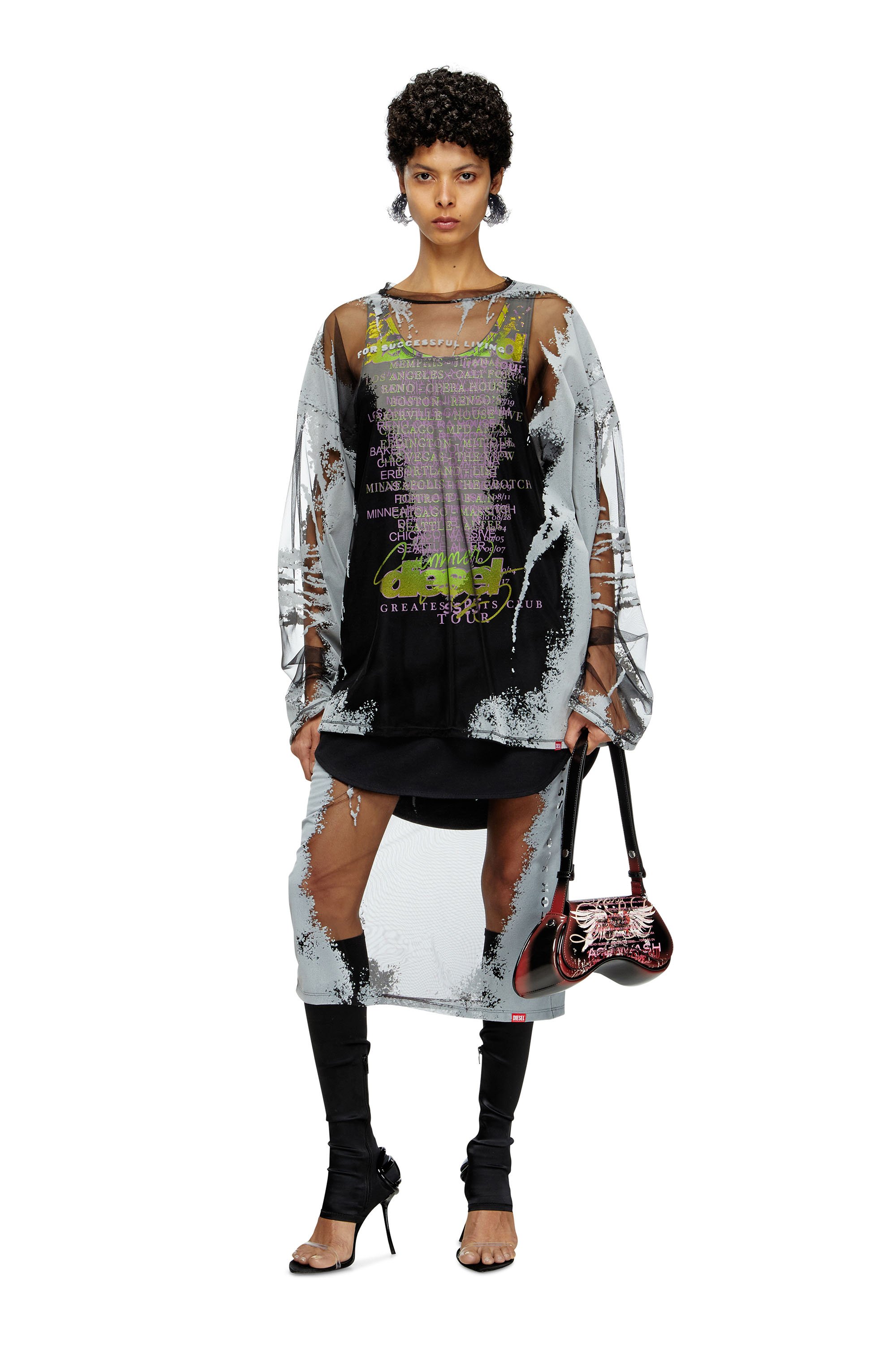 Diesel - T-SHAN, Unisex's Tank top with lyrics print in Black - 4