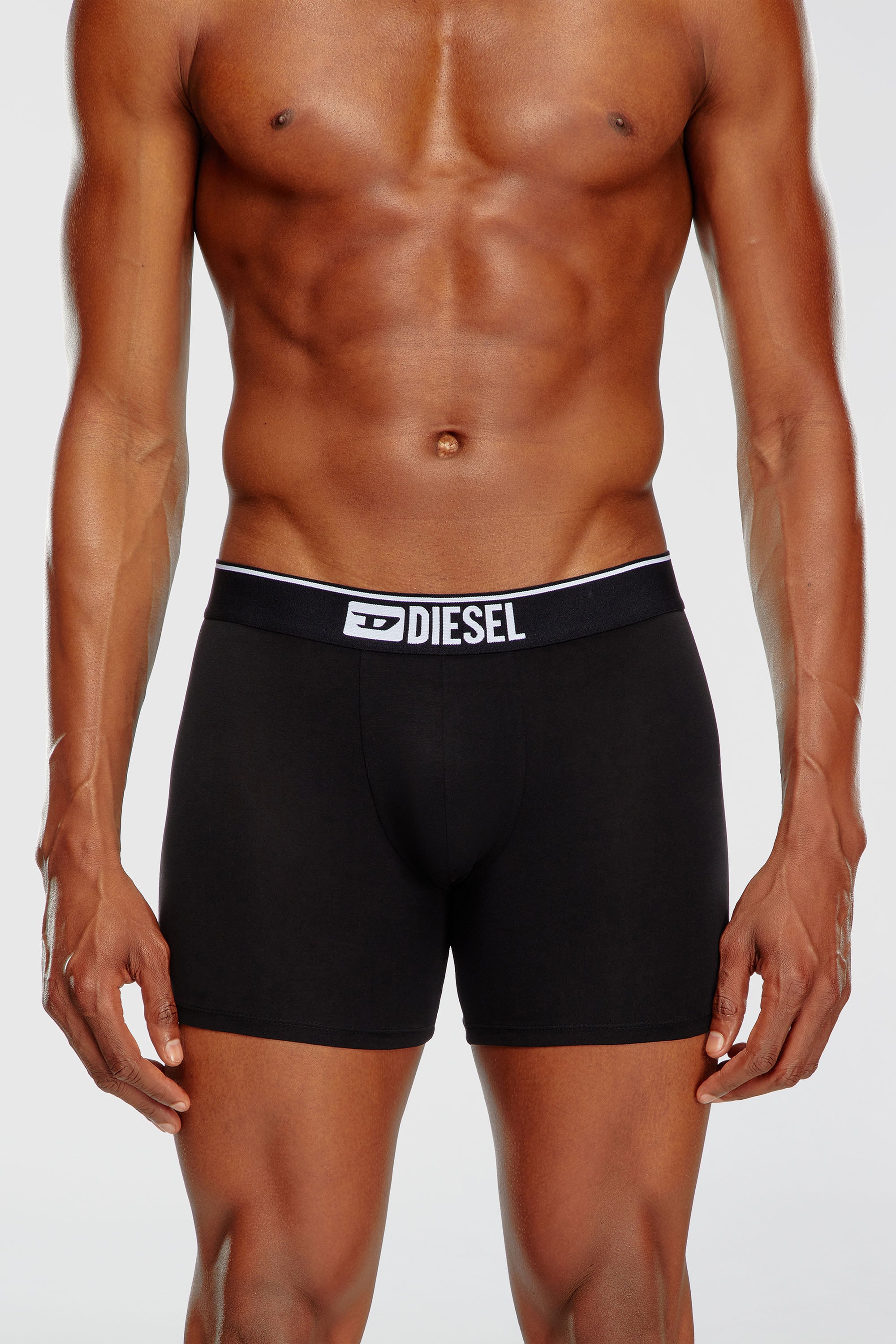 Diesel - UMBX-SEBASTIANTHREEPAC, Lot de trois boxers longs couleur unie Homme in Noir - 2