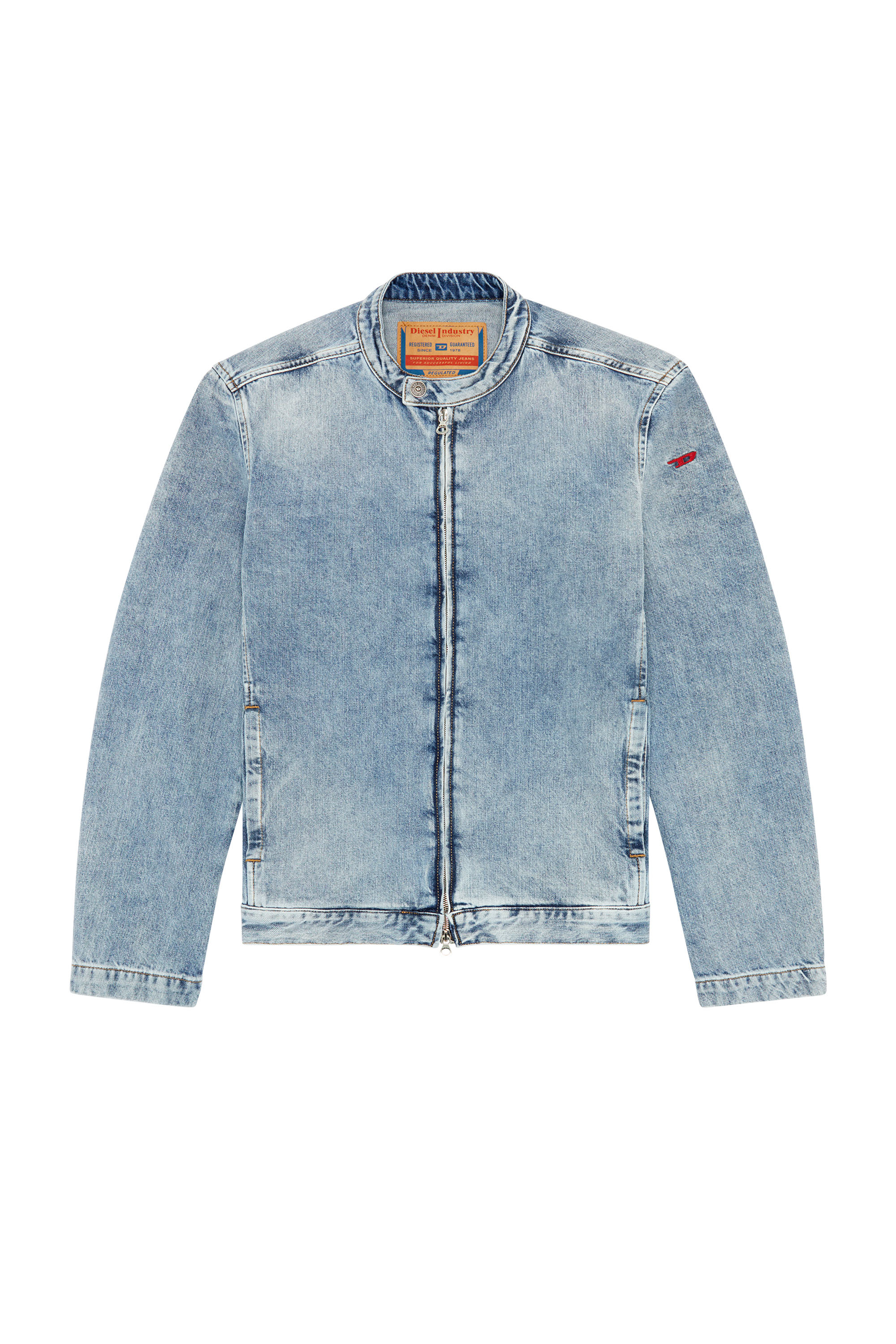 dieselジャケット Men's Zipped racer jacket in Denim | Blue | Diesel