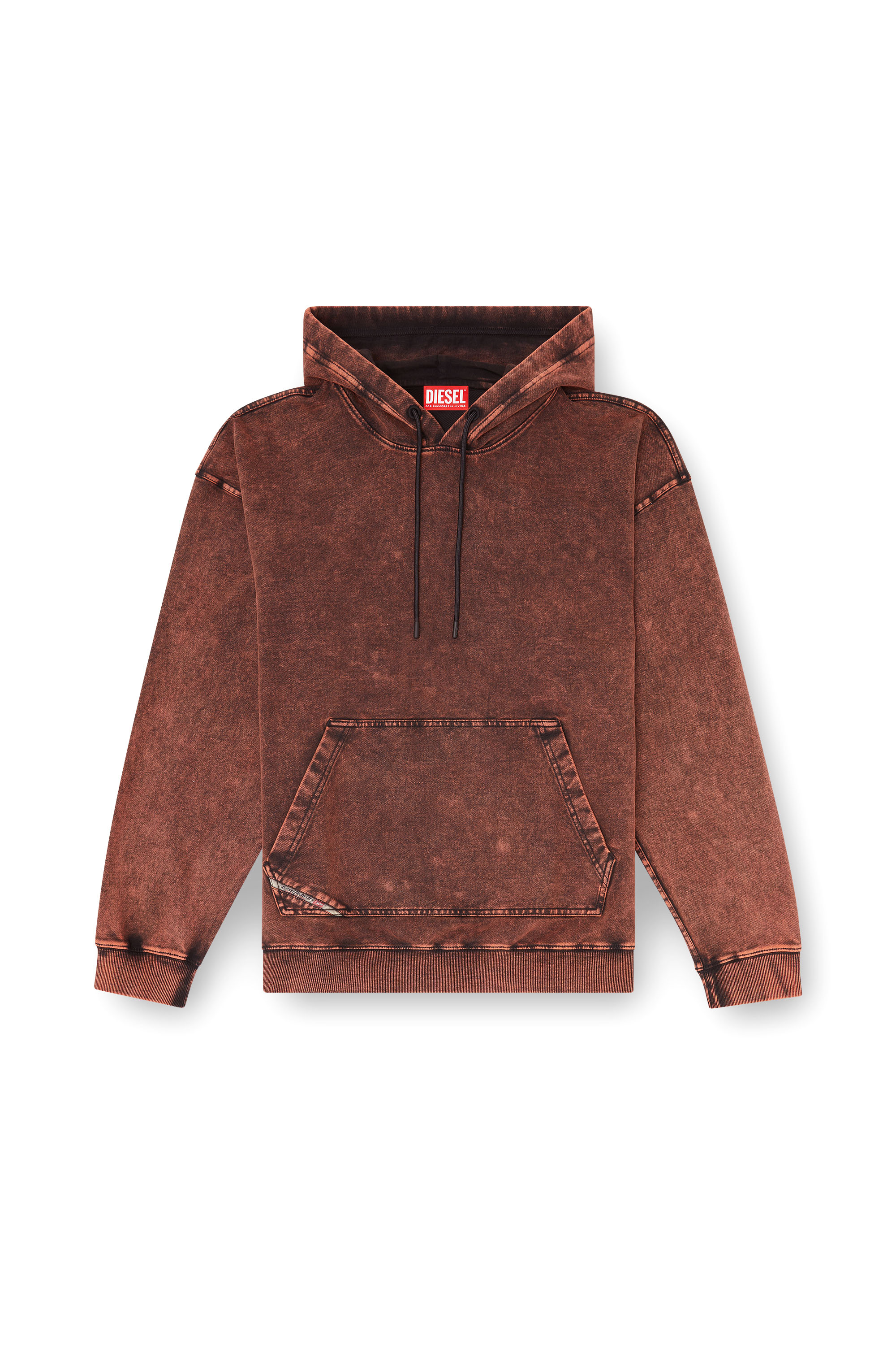 Diesel - S-BOXT-HOOD-TUK, Man's Treated denim-effect hoodie in Brown - 3